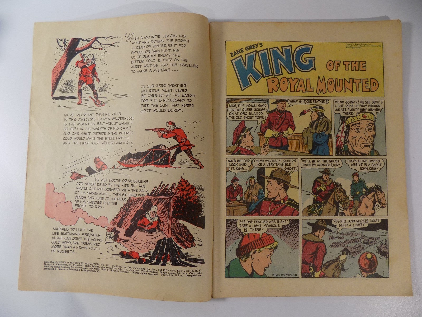 King of the Royal Mounties (Zane Grey's) Four Color #310 Dell Comic 1950 Fine