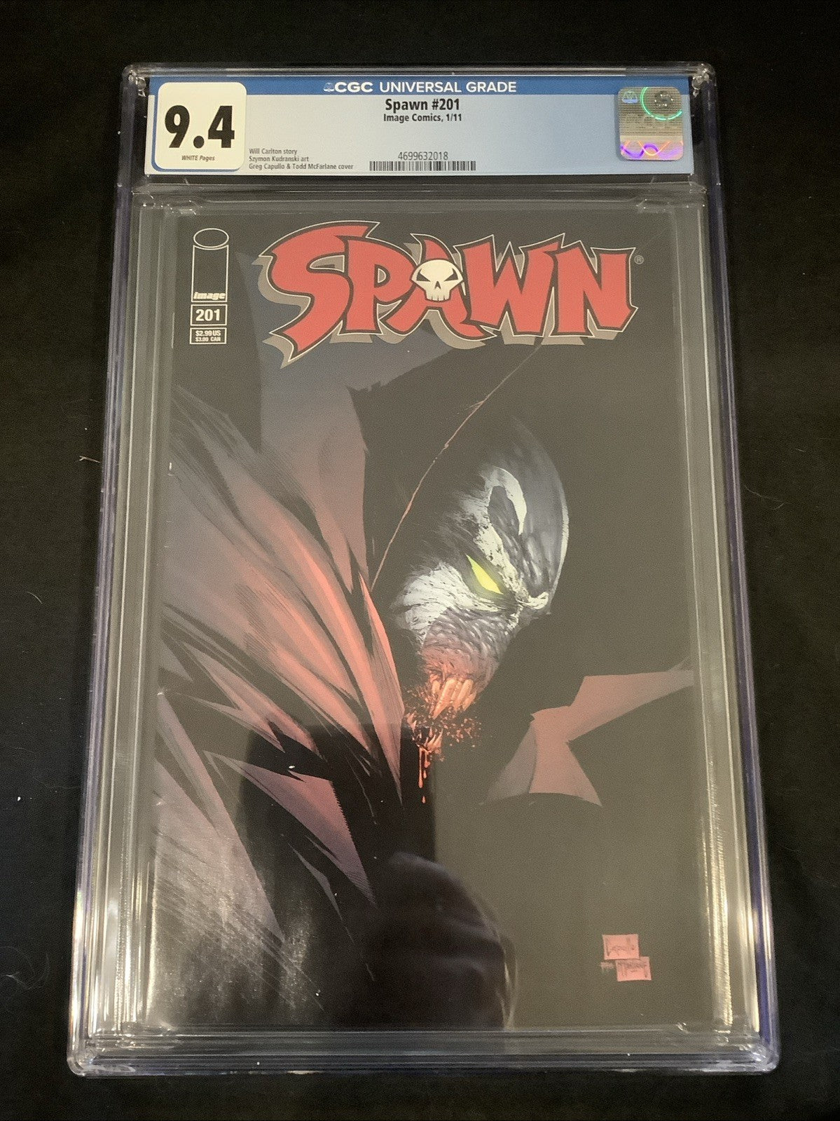 Spawn #201 (Image Comics) CGC Graded 9.4 (NM) White Pages, Capullo/McFarlane
