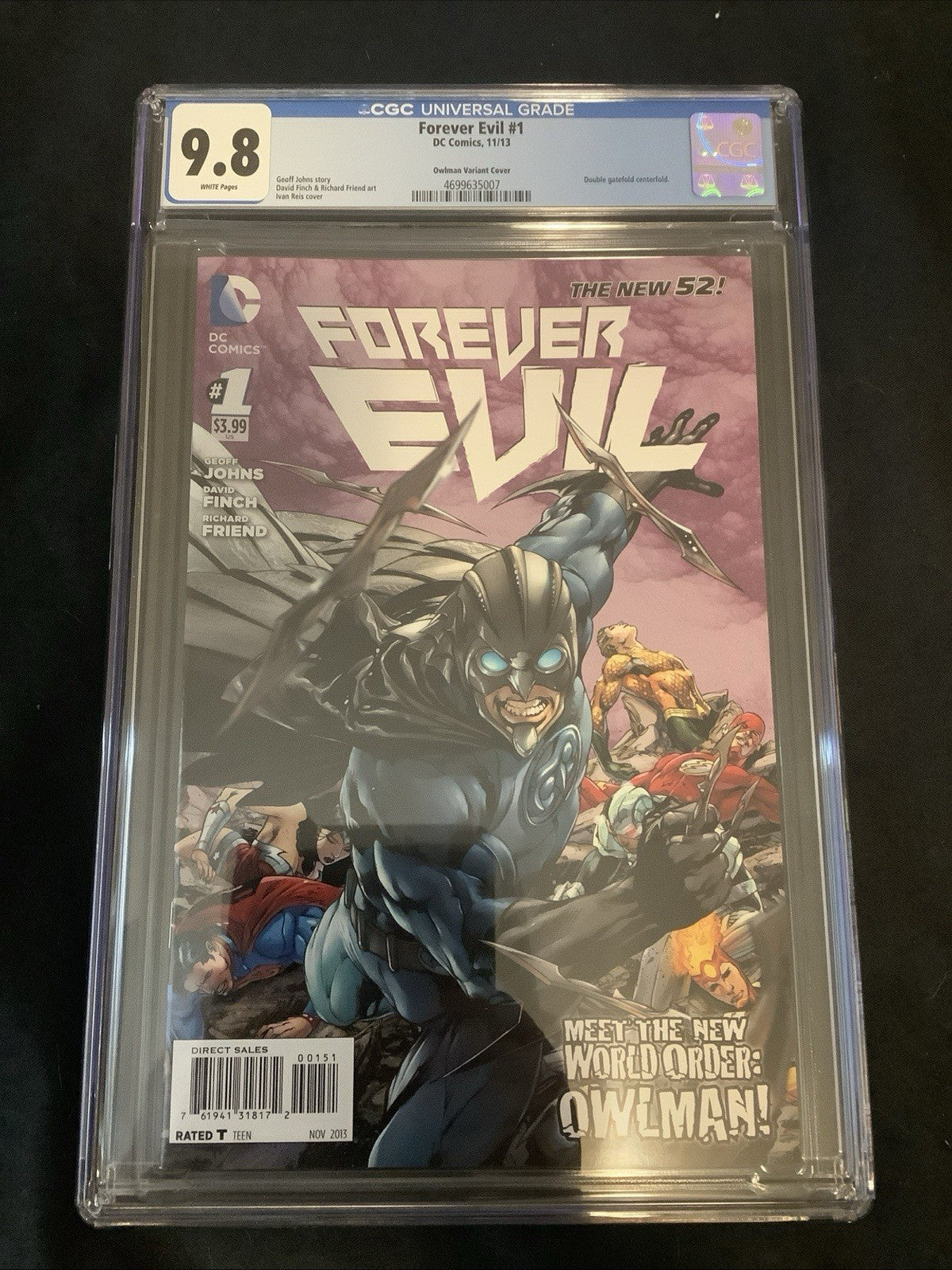 Forever Evil Variant Set, CGC Graded, Ivan Reis Superwoman/Owlman/Ultraman, 2013