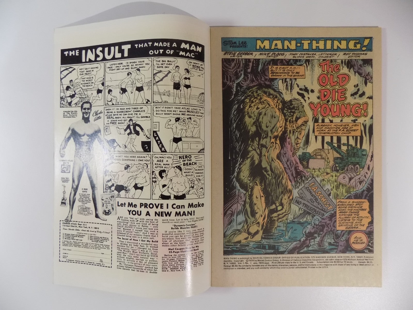 Man-Thing #7 Marvel Comic July 1974 Very Fine/Near Mint