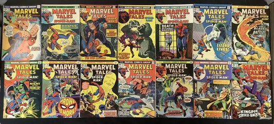 Marvel Tales #52-65 Comic Lot, Reprints Amazing Spider-Man 70, 73, 78, Kingpin