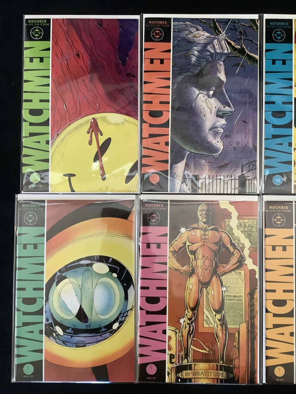 Watchmen #1-12 Complete Comic Set, DC Comics, Alan Moore/Dave Gibbons, 1986