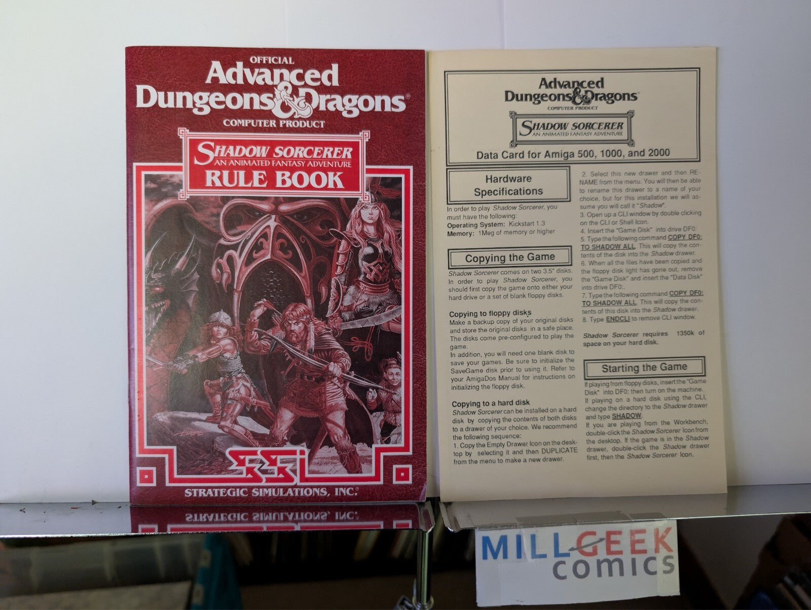 AD&D Shadow Sorcerer Rule Book / Data Card (Amiga) -JD