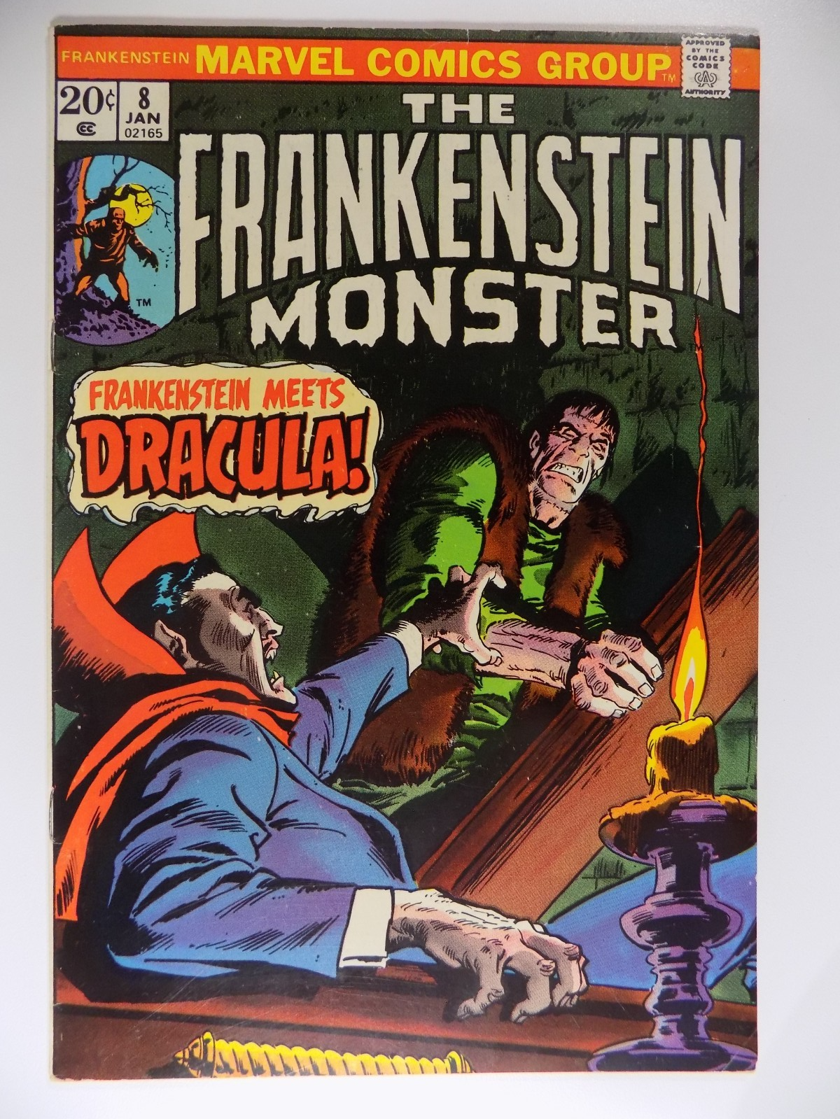 Frankenstein Monster #8 Marvel Comic January 1974 Very Fine+