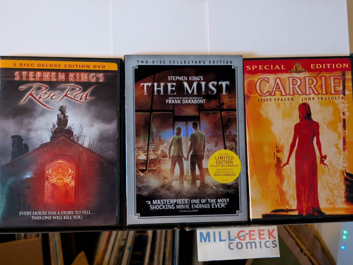 Rose Red / The Mist / Carrie, 3 Stephen King Movies (DVD) -JD