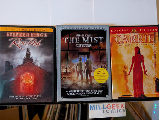 Rose Red / The Mist / Carrie, 3 Stephen King Movies (DVD) -JD