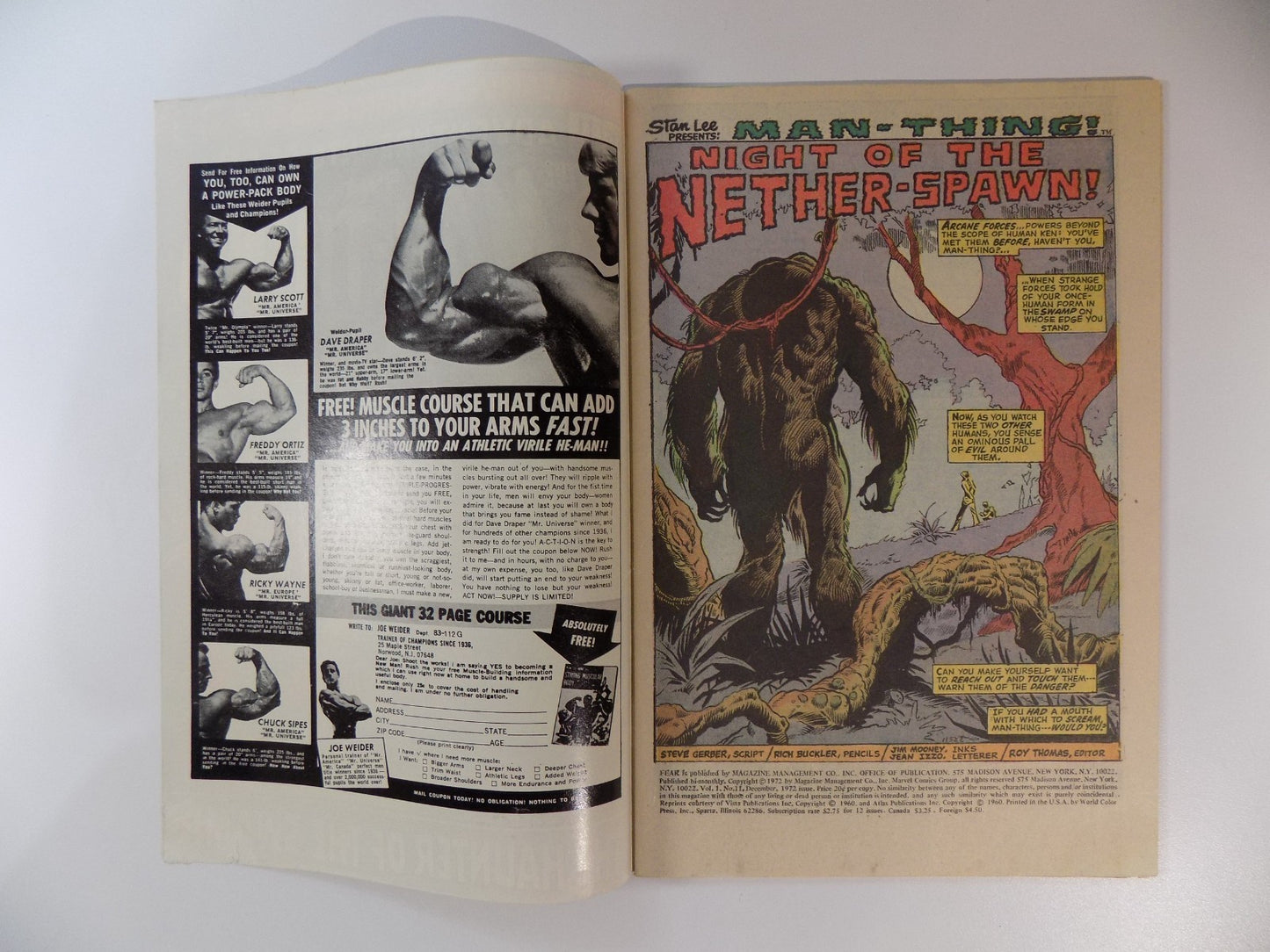 Adventure Into Fear #11 Man-Thing Marvel Comic December 1972 Fine-