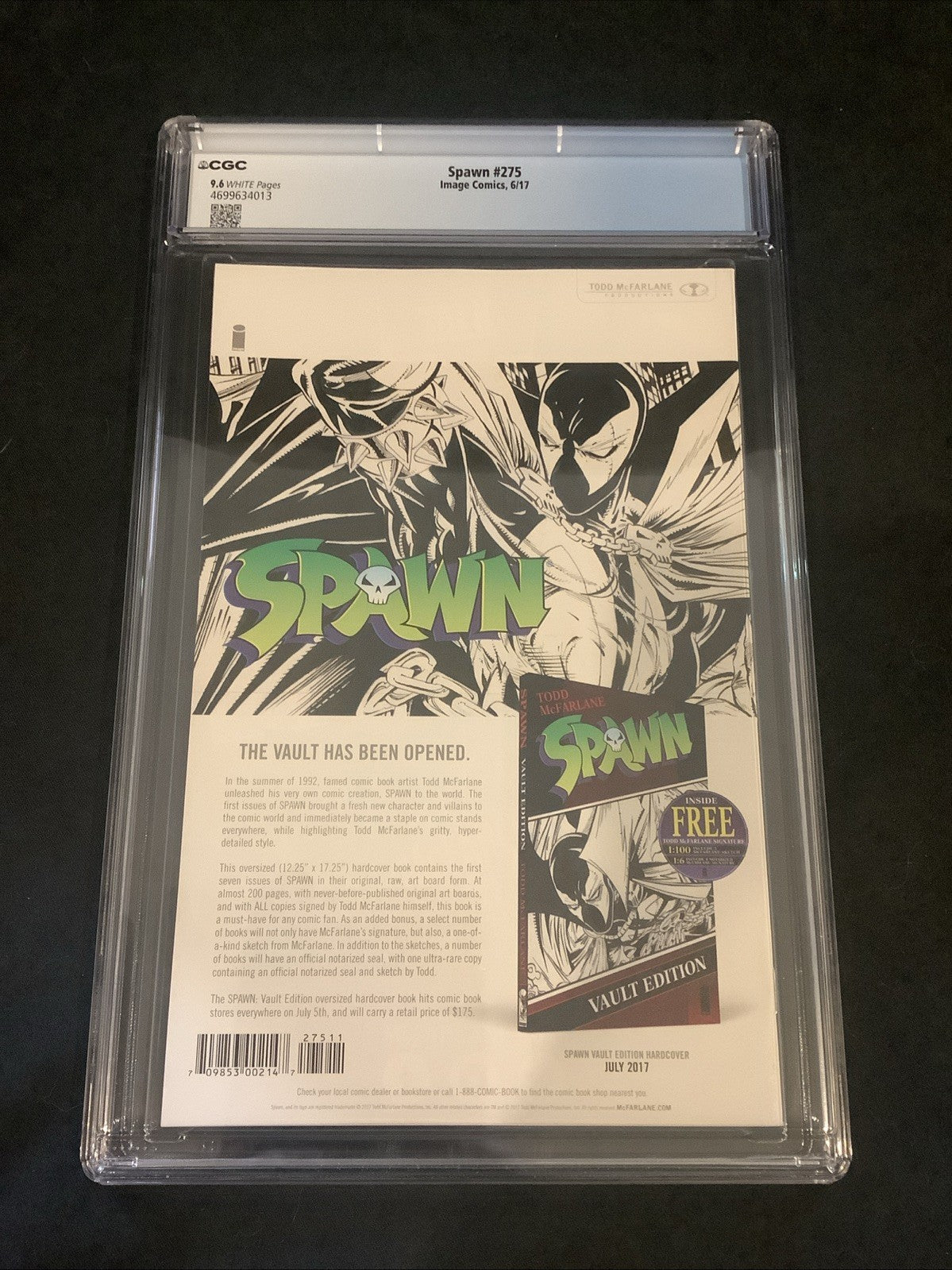 Spawn #275 (Image Comics) CGC Graded 9.6 (NM+) White Pages, McFarlane, 2017