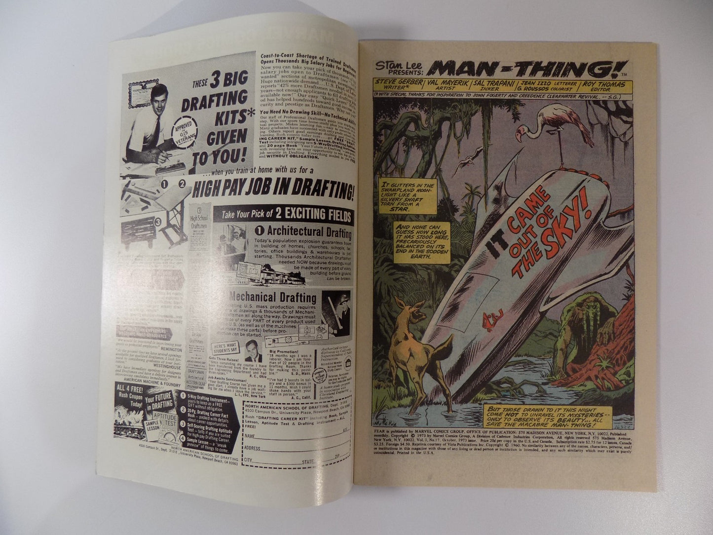 Adventure Into Fear #17 Man-Thing Marvel Comic October 1973 Very Fine/Near Mint