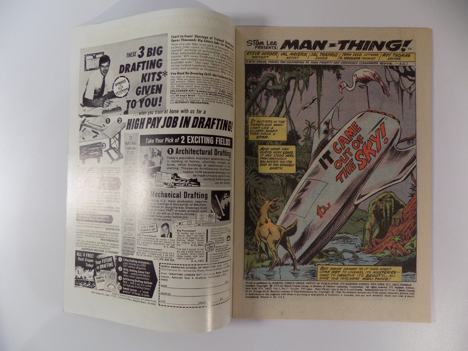 Adventure Into Fear #17 Man-Thing Marvel Comic October 1973 Very Fine/Near Mint