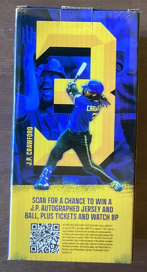Seattle Mariners J.P. CRAWFORD City Connect Bobblehead SGA 06/28/2024 New In Box