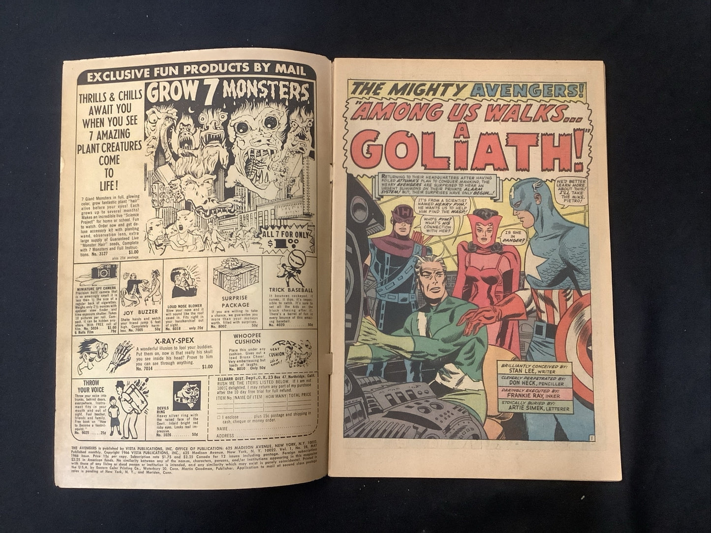 Avengers #28 (1966) VG/F (5.0) 1st App The Collector, Goliath, Writing On Back