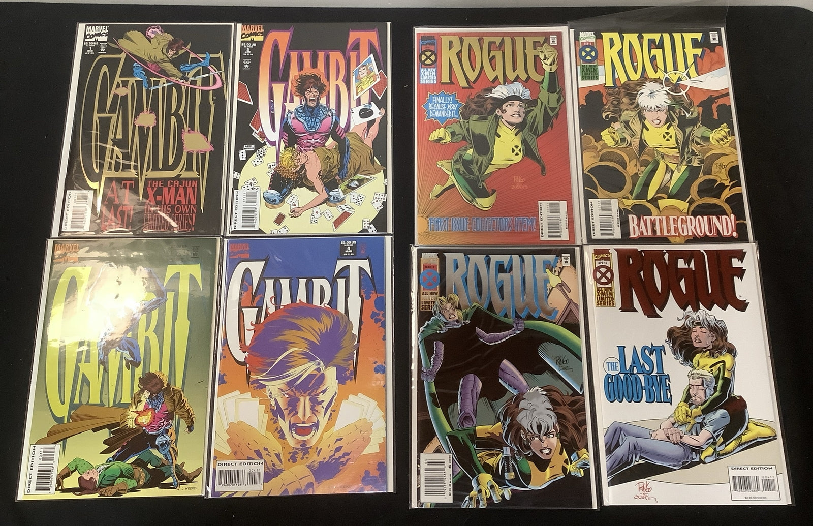 Gambit Rogue Comic Bundle, Gambit (1993) #1-4 + Rogue (1995) #1-4, #3 Newsstand