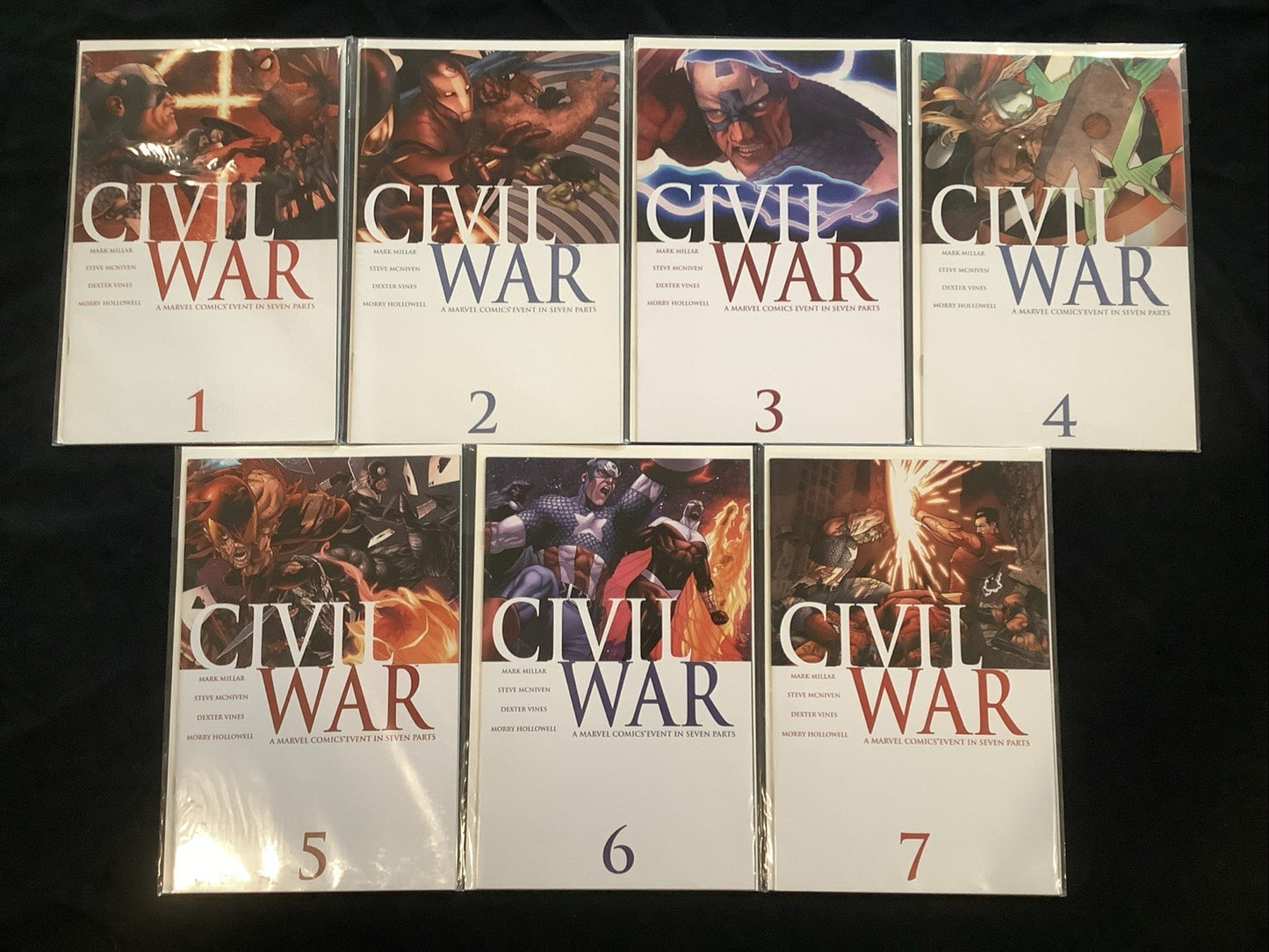 Civil War #1-7 Complete Comic Series, Marvel Comics, Mark Millar, Steve McNiven