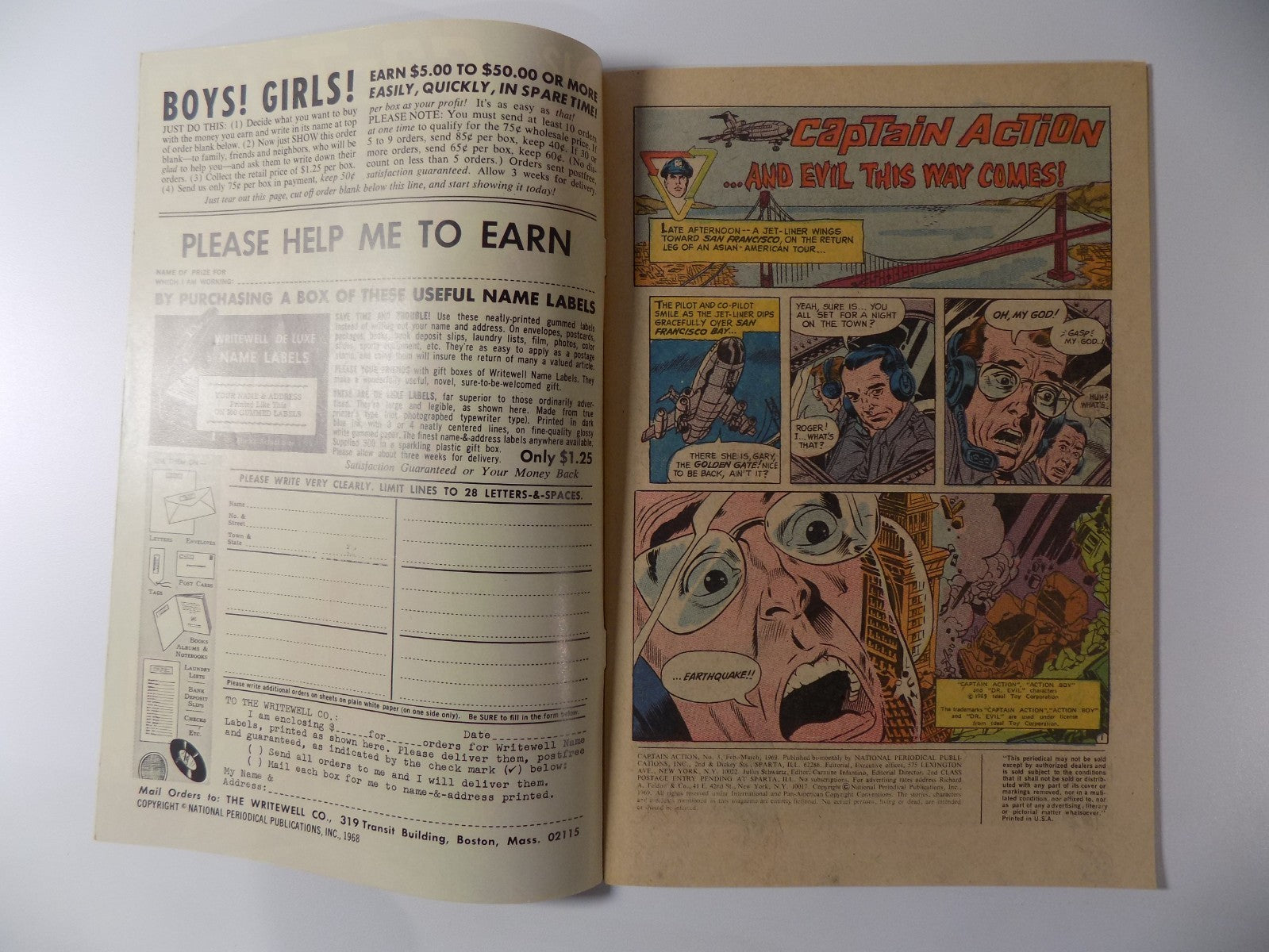 Captain Action #3 DC Comic March 1969 Fine/Very Fine