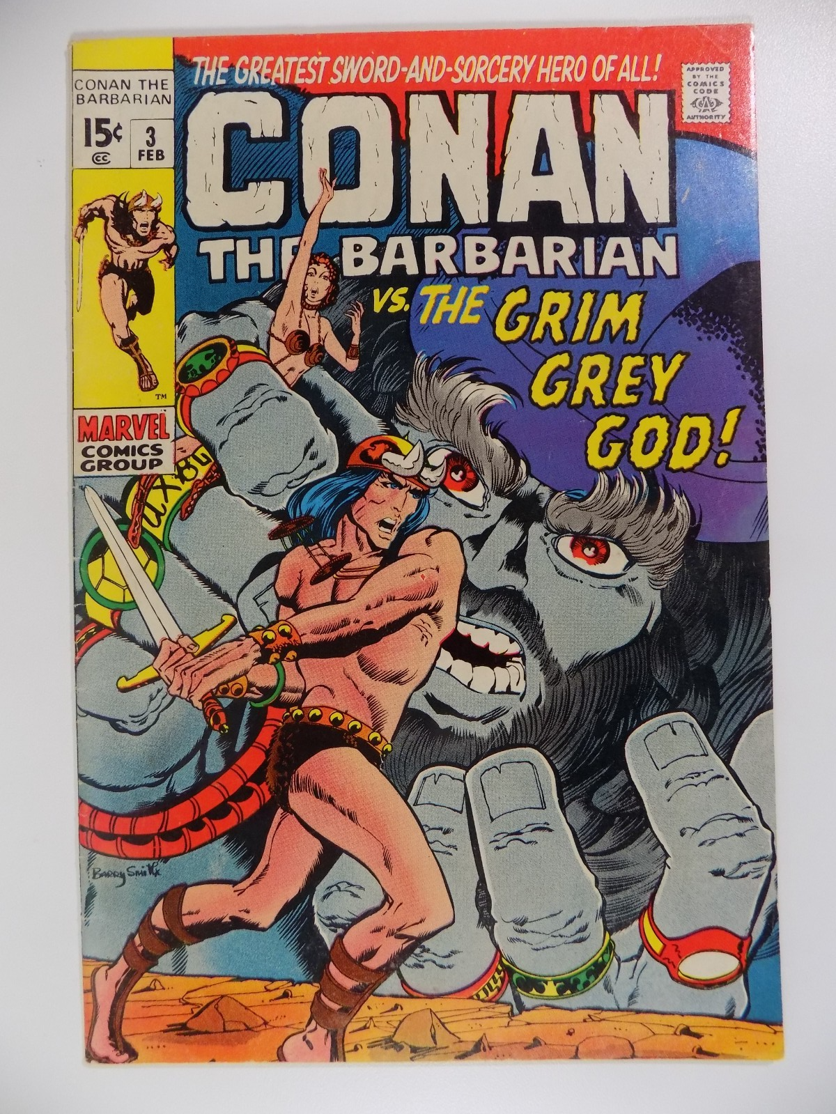 Conan the Barbarian #3 Marvel Comic February 1971 Fine/Very Fine