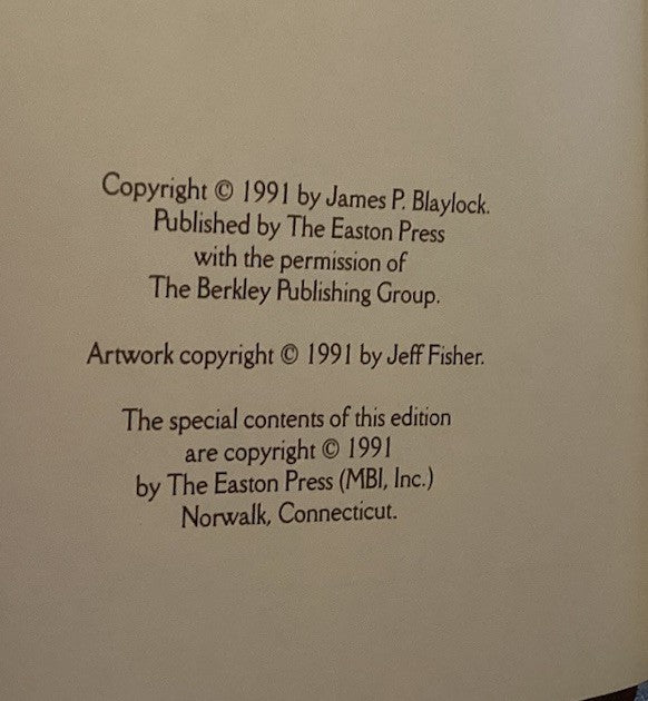 THE PAPER GRAIL~James P. Blaylock~SIGNED FIRST EDITION EASTON PRESS JD