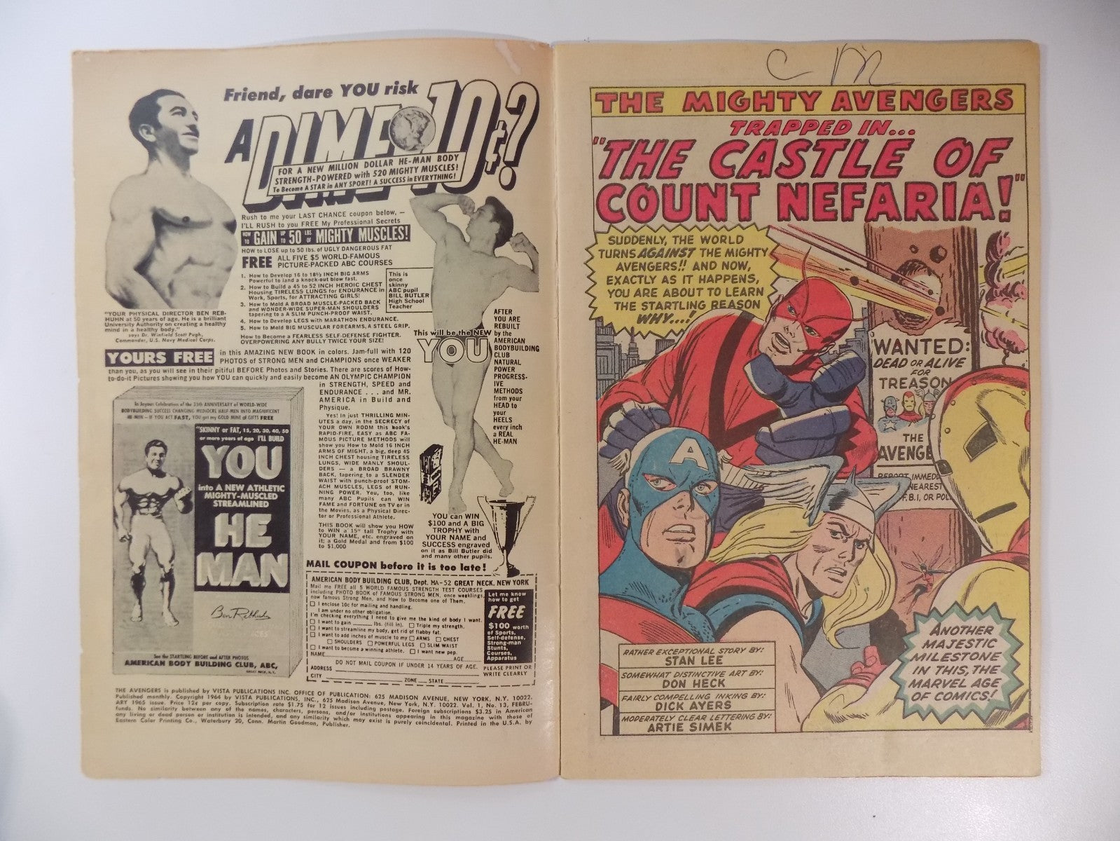 Avengers #13 Marvel Comic February 1965 Fine/Very Fine