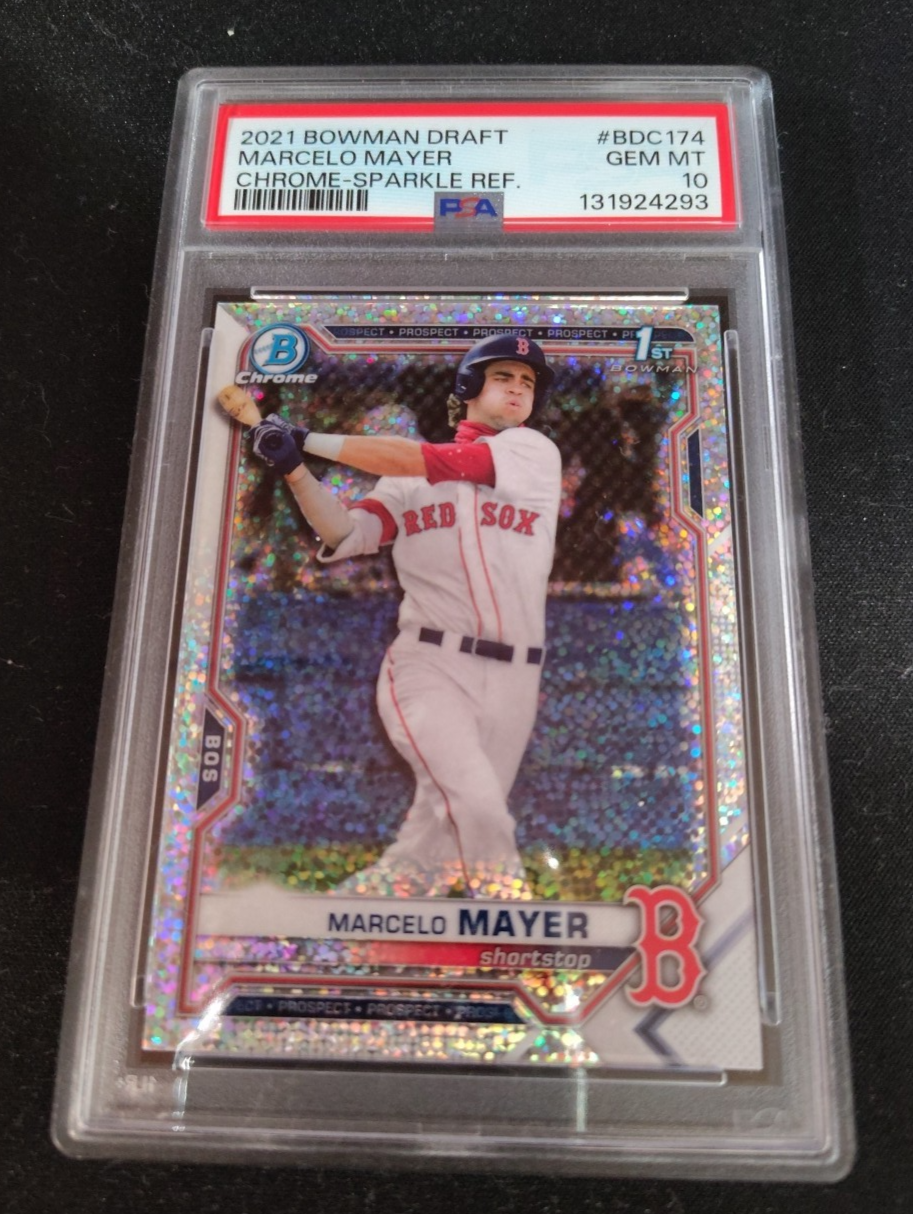 MARCELO MAYER 1st 2021 Bowman Chrome Draft SPARKLE REFRACTOR RC GEM MINT PSA 10