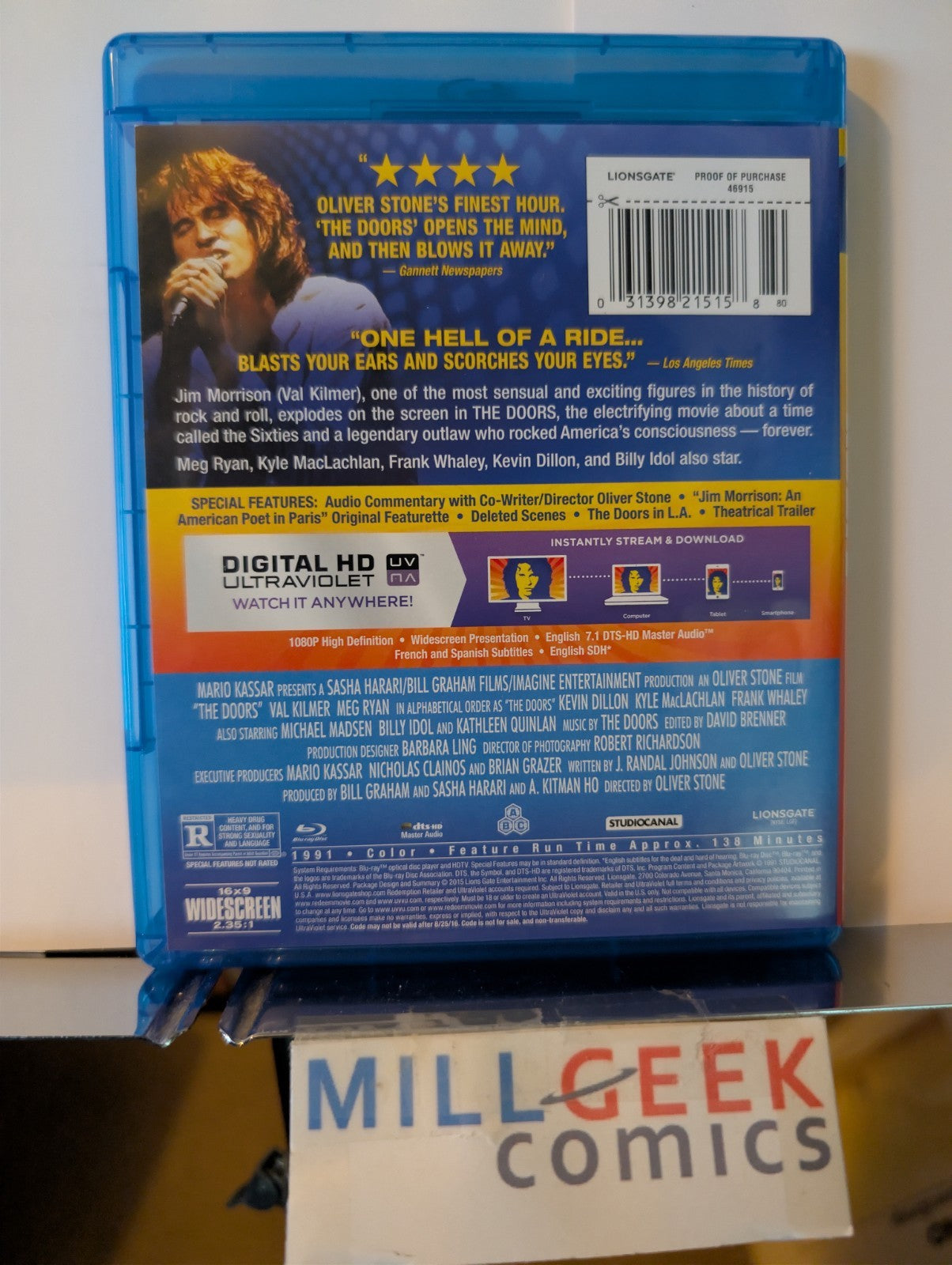 Jimi Hendrix Hear My Train A Comin' / The Doors / The Runaways (Blu-ray) -JD