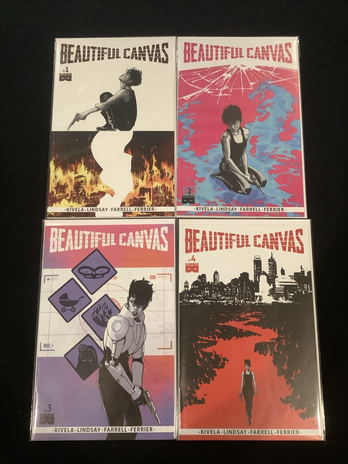 Beautiful Canvas #1-4 Complete Comic Set, Black Mask, Kivela/Lindsay, 2017