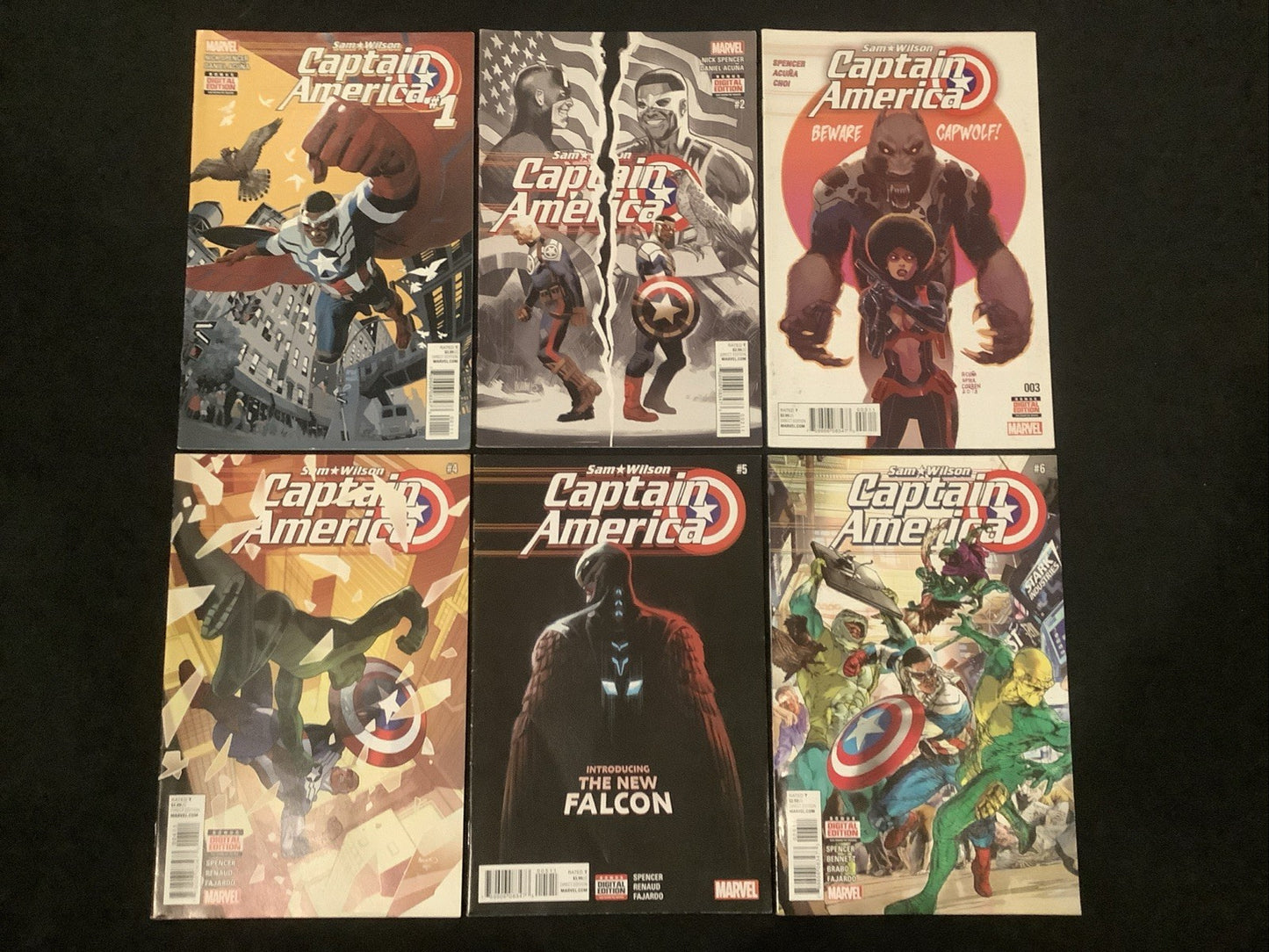 Captain America Sam Wilson #1-6 Comic Lot, Marvel Comics, Spencer/Acuna