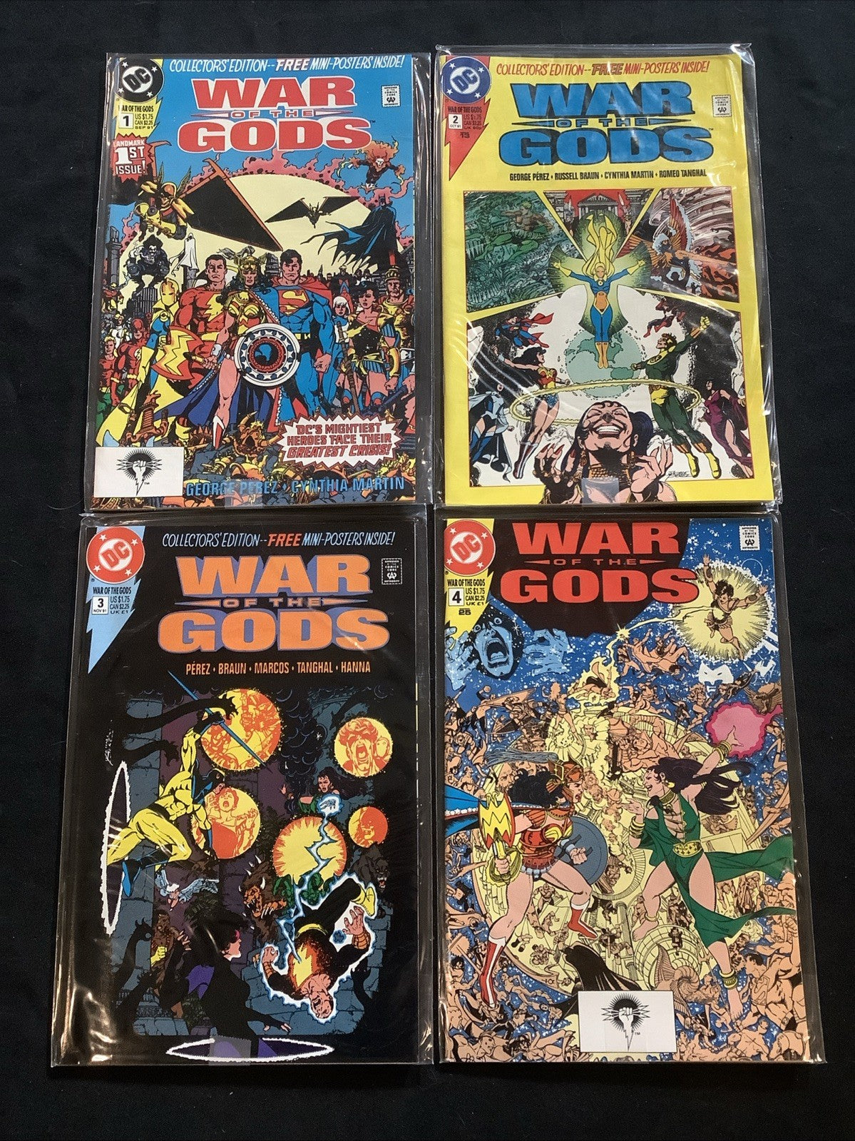 War Of The Gods #1-4 Complete Comic Set, George Perez, Cynthia Martin, 1991
