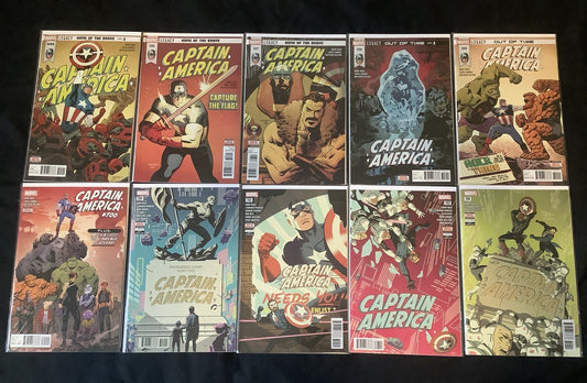 Captain America #695-704 Comic Lot, Marvel Comics, Mark Waid/Chris Samnee, 2018