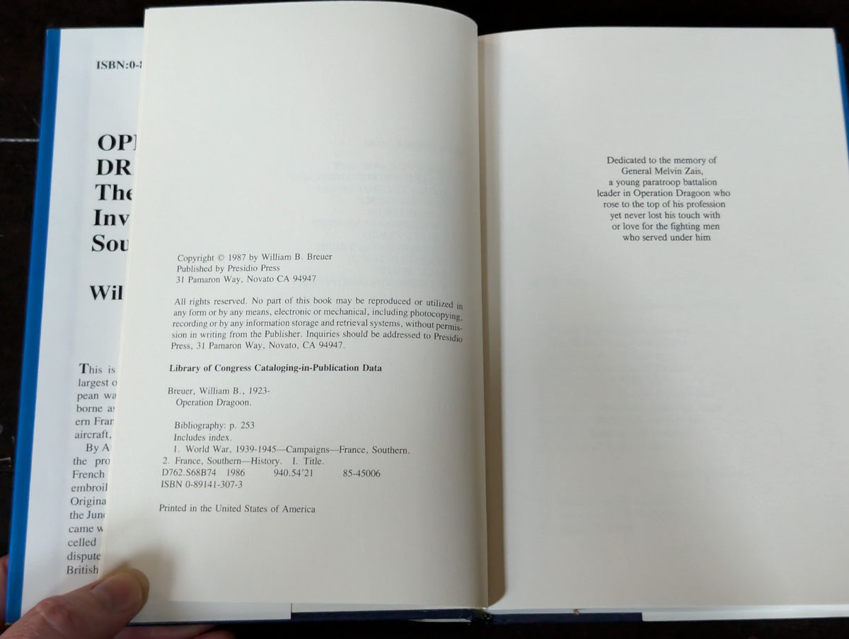 Operation Dragoon : The Allied Invasion of the South of France by William B. -JD