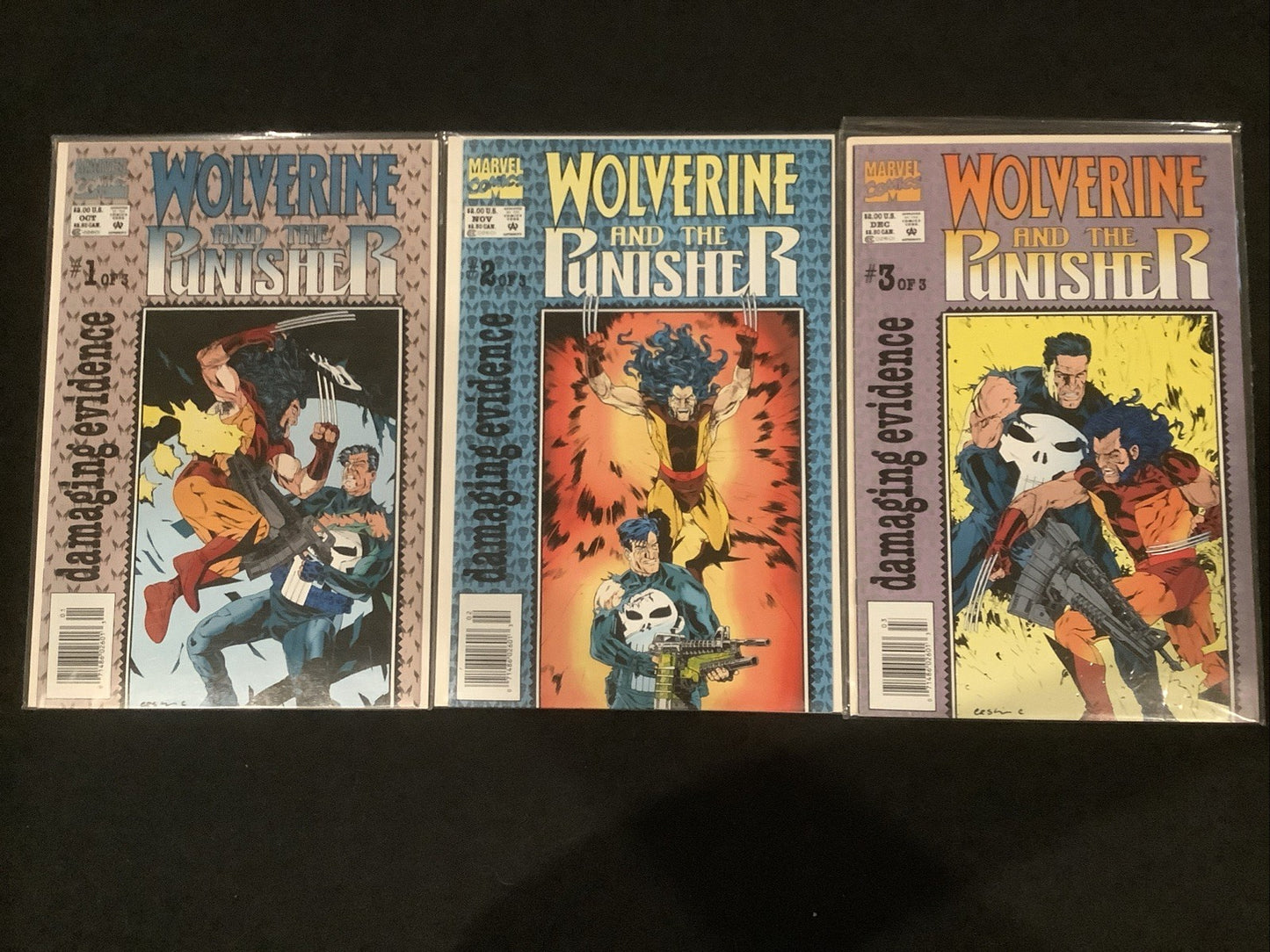 Wolverine and the Punisher Damaging Evidence #1-3 Complete Comic Set, Newsstands