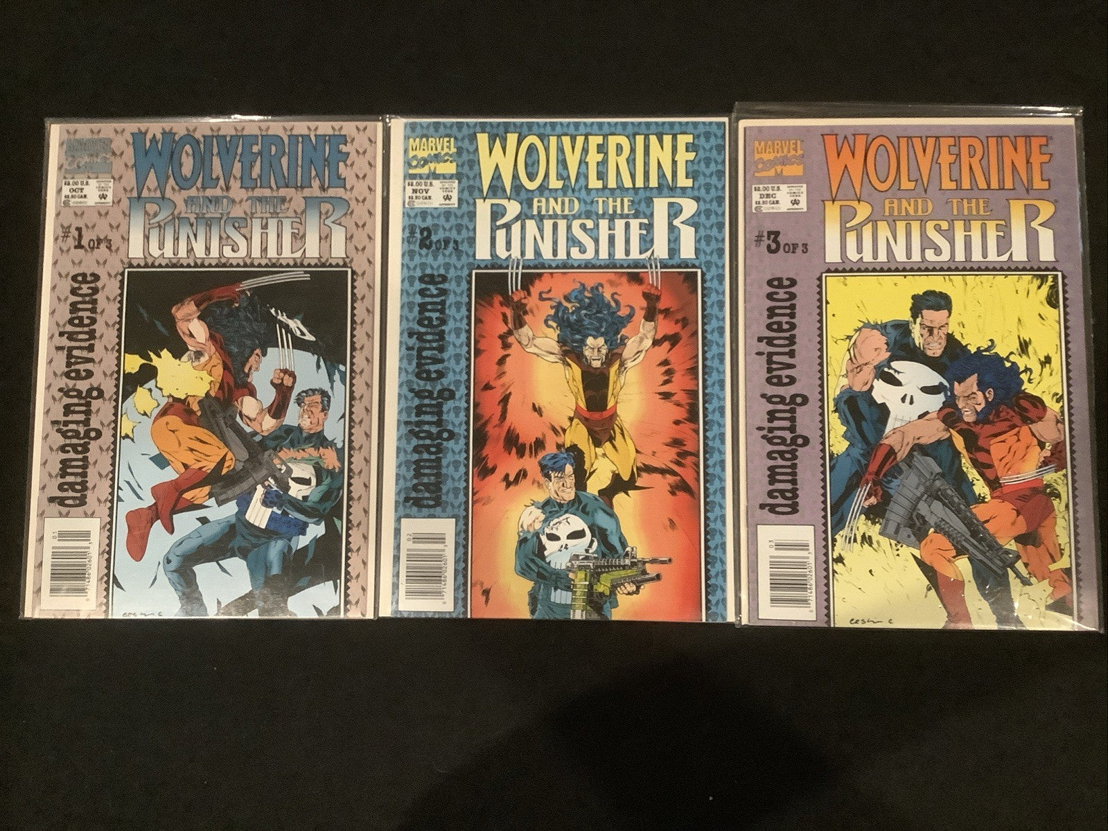 Wolverine and the Punisher Damaging Evidence #1-3 Complete Comic Set, Newsstands