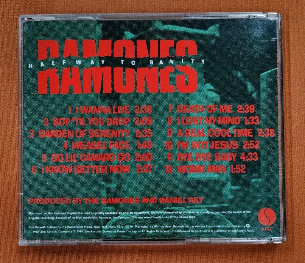 Ramones LIKE NEW CD "Halfway To Sanity" Japan OBI (1987) JD