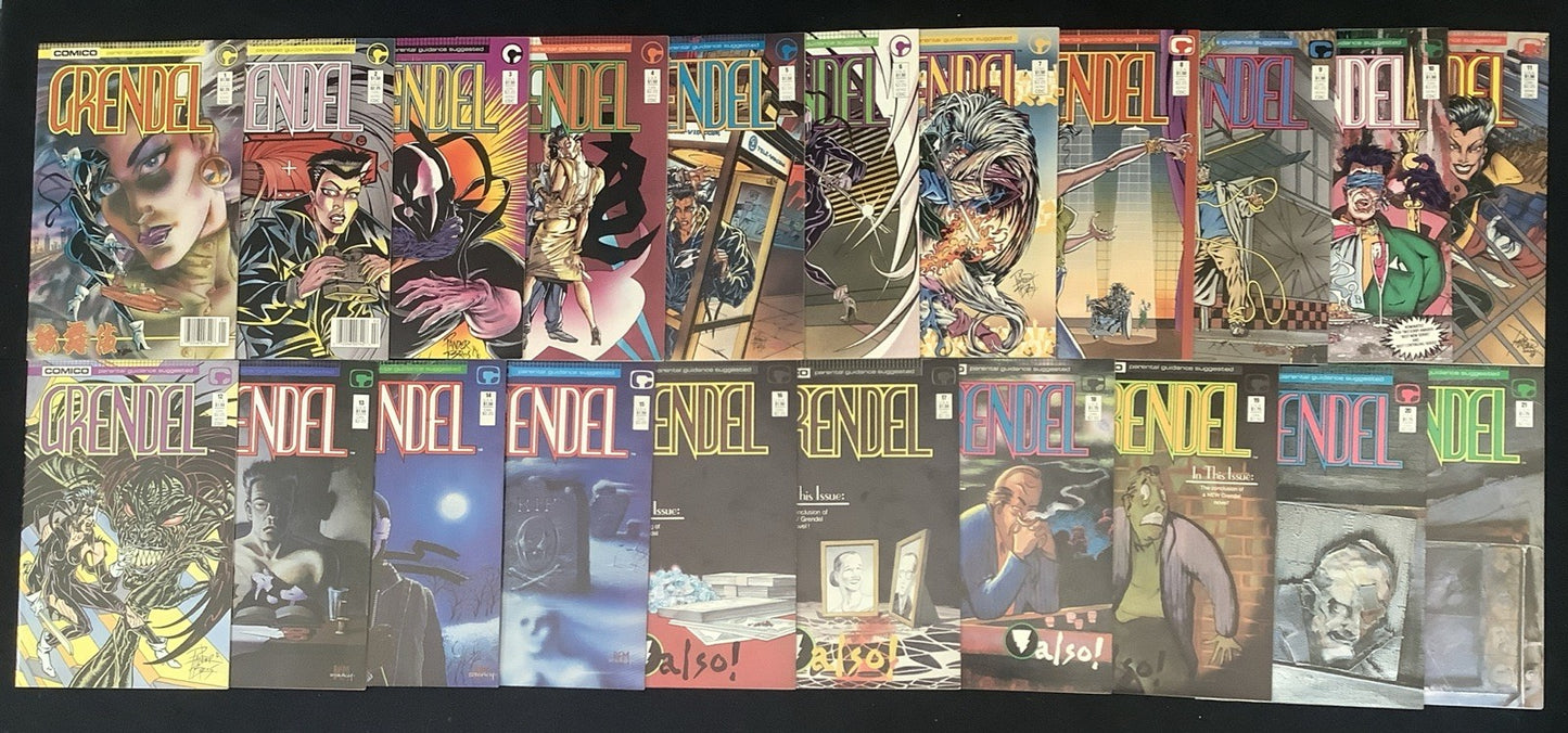 Grendel #1-21 Comic Lot, Comico, Matt Wagner, Dave Stevens, Newsstand #1-3, 1986