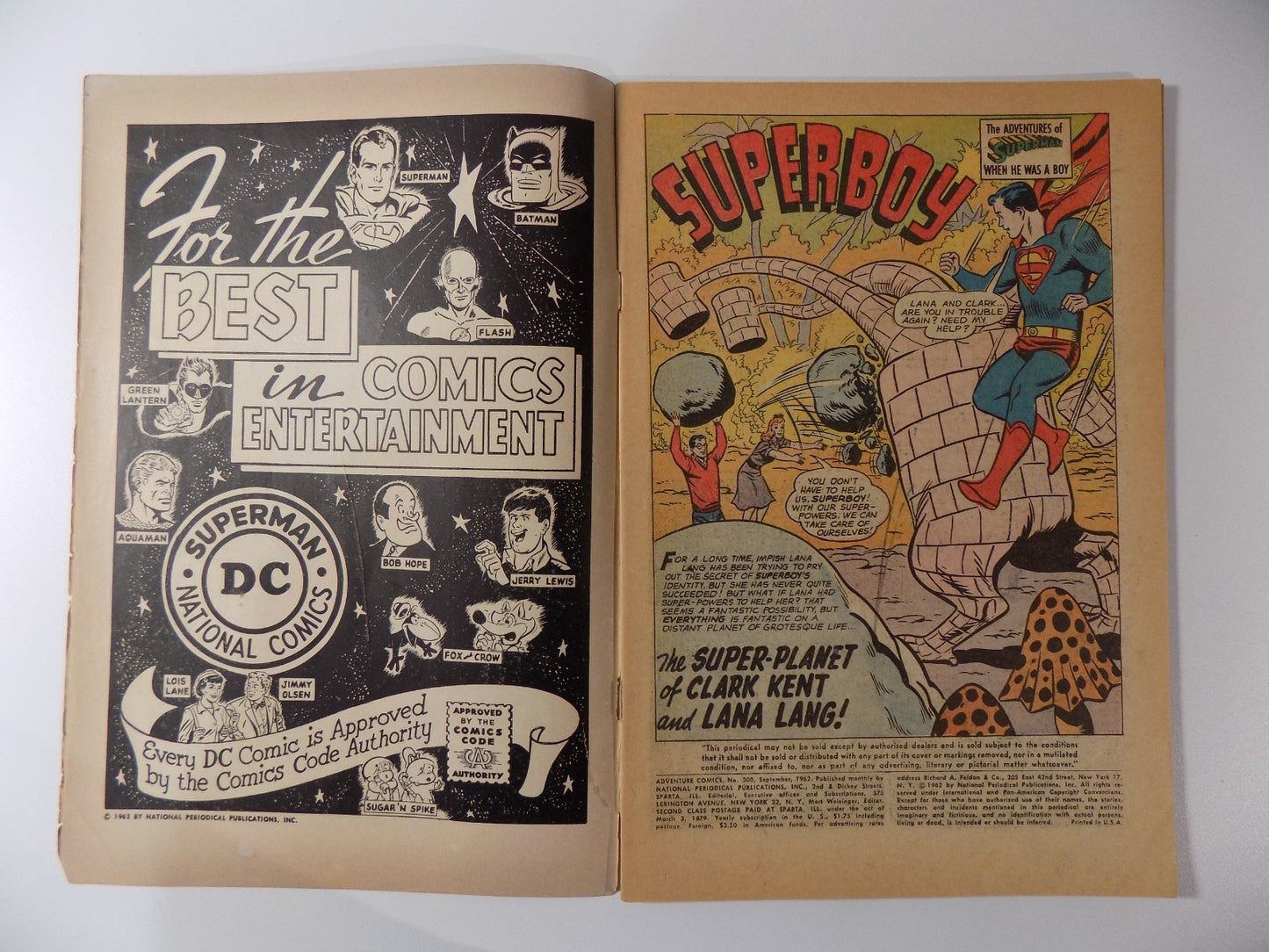 Adventure Comics #300 DC Comic Very Good+ September 1962