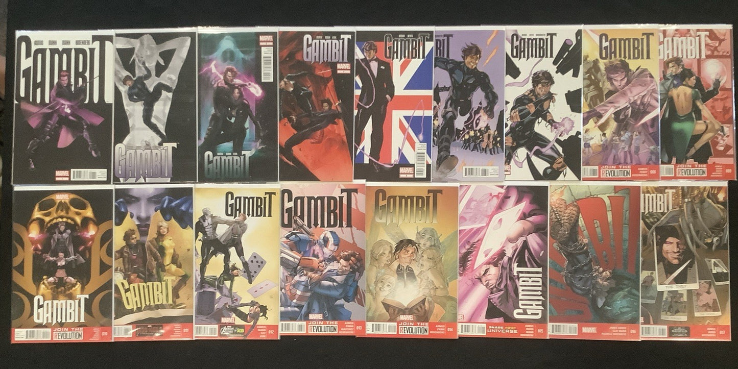 Gambit #1-17 Complete Comic Set, Marvel, #2 Second Print, Asmus/Mann, 2013