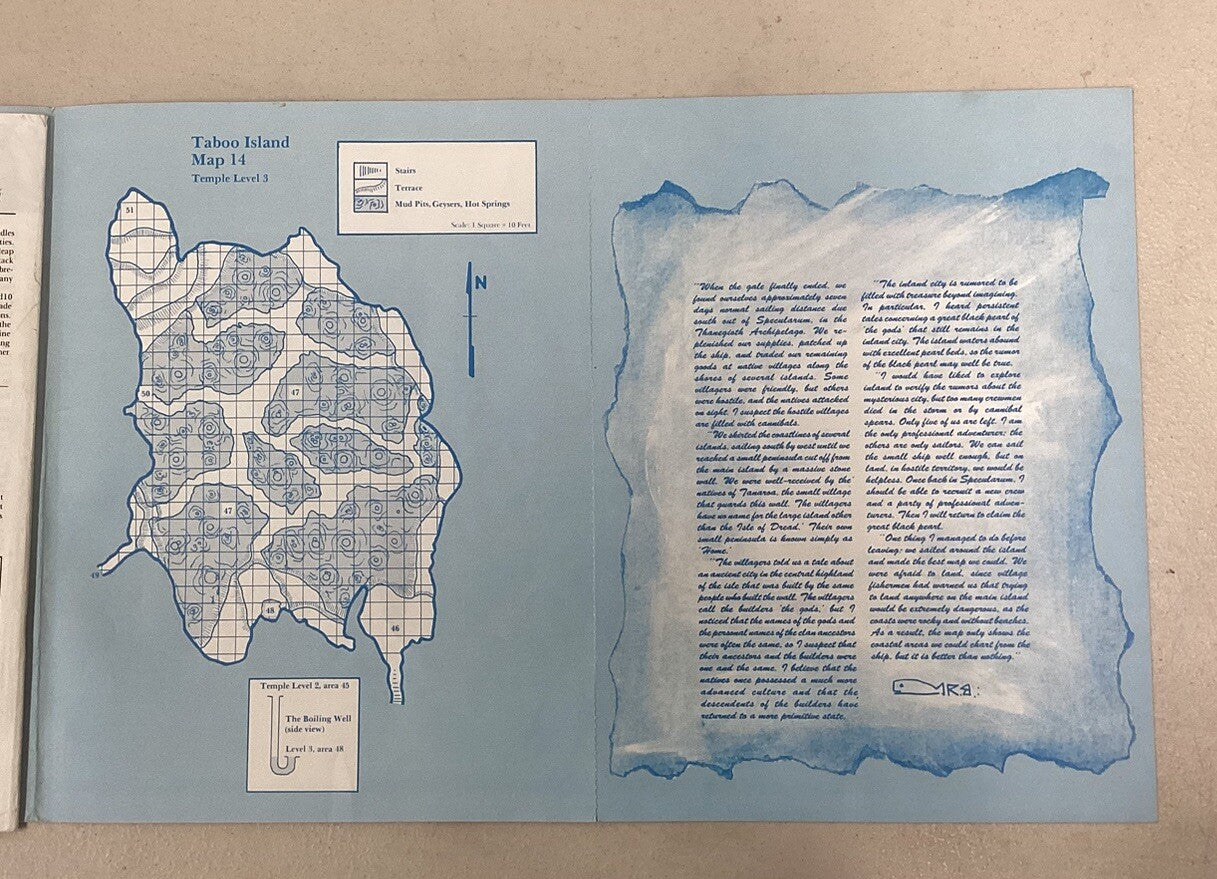D&D Module X1-The Isle of Dread (Orange)-Dungeons & Dragons-TSR 9043 With Map D1