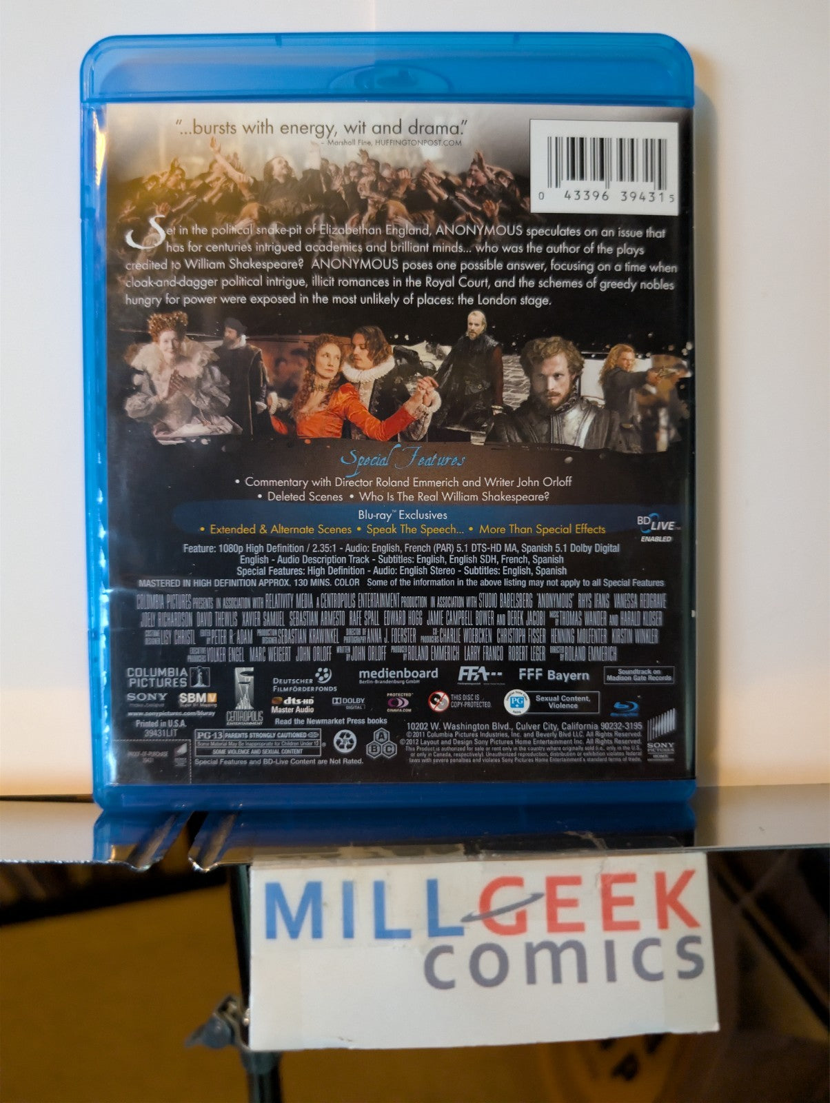 Anonymous, A Roland Emmerich Film (Blu-Ray) -JD
