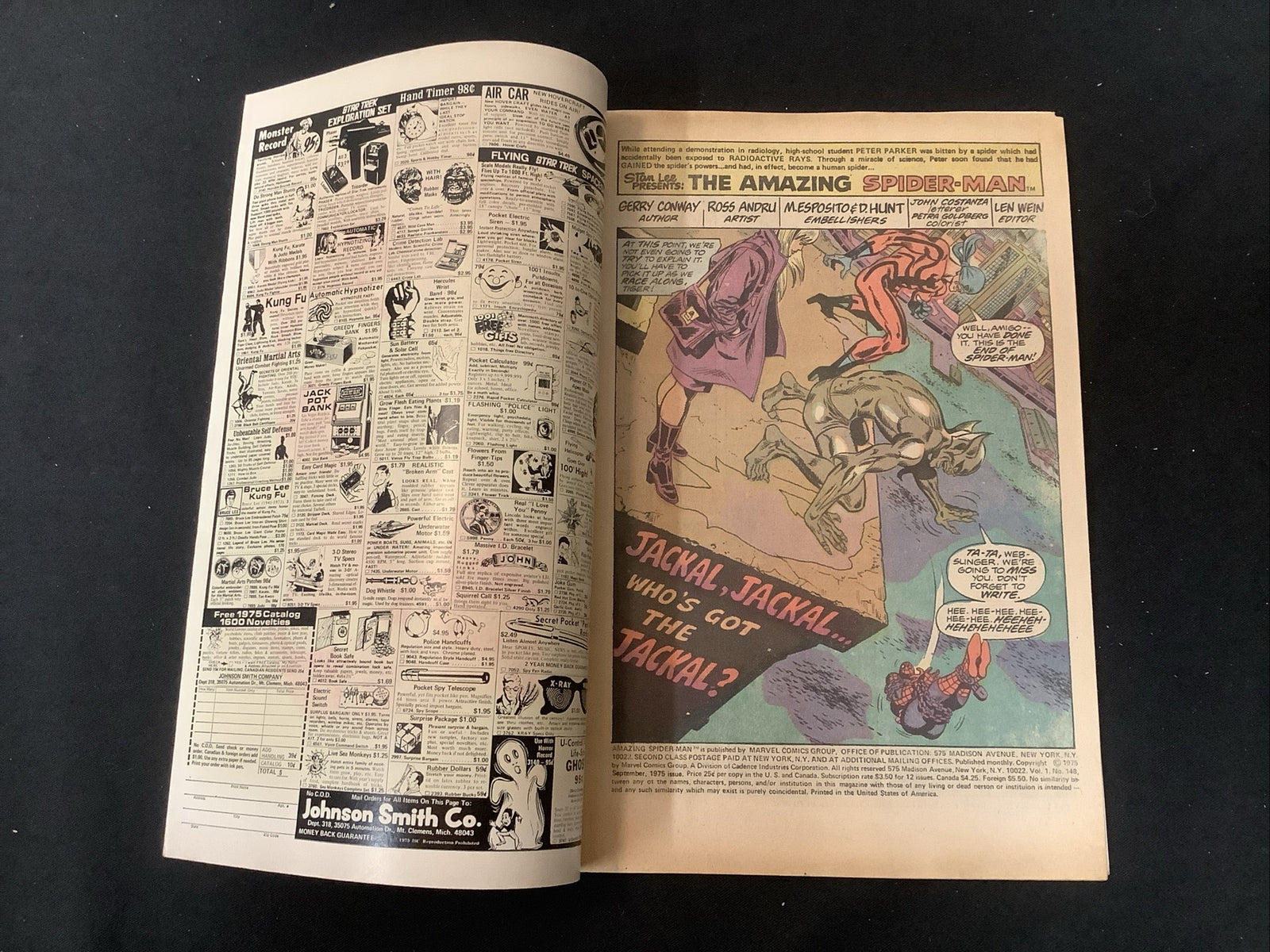 Amazing Spider-Man #148 (1975) F/VF (7.0) Identity Of The Jackal, Romita Sr.