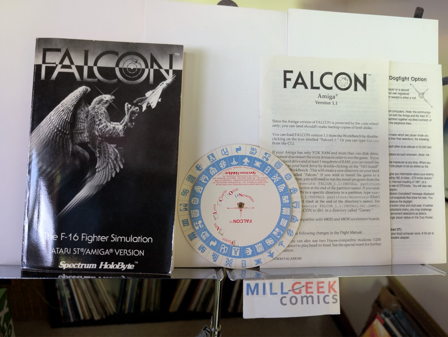 Falcon F-16, Amiga, Big Box with Manuals, NO DISKS -JD