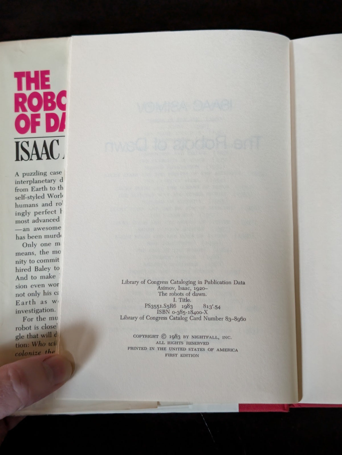 Robots of Dawn by Isaac Asimov (1983, Hardcover) -JD