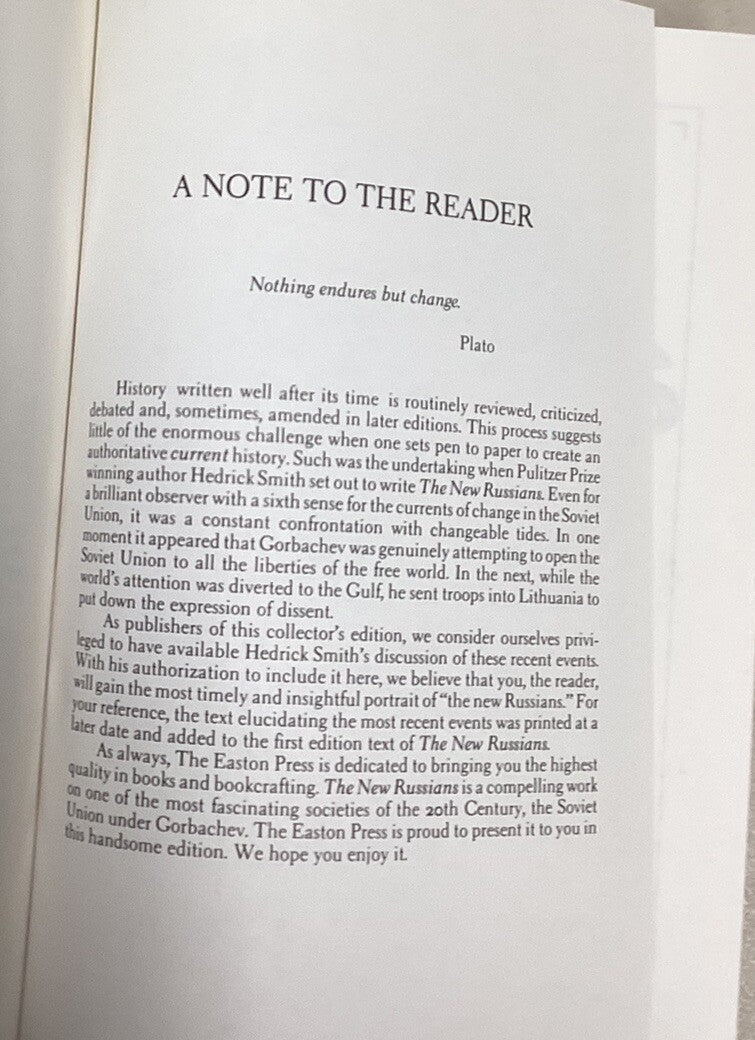 EASTON PRESS, Hedrick Smith :The New Russians, Signed First Edition Leather - JD