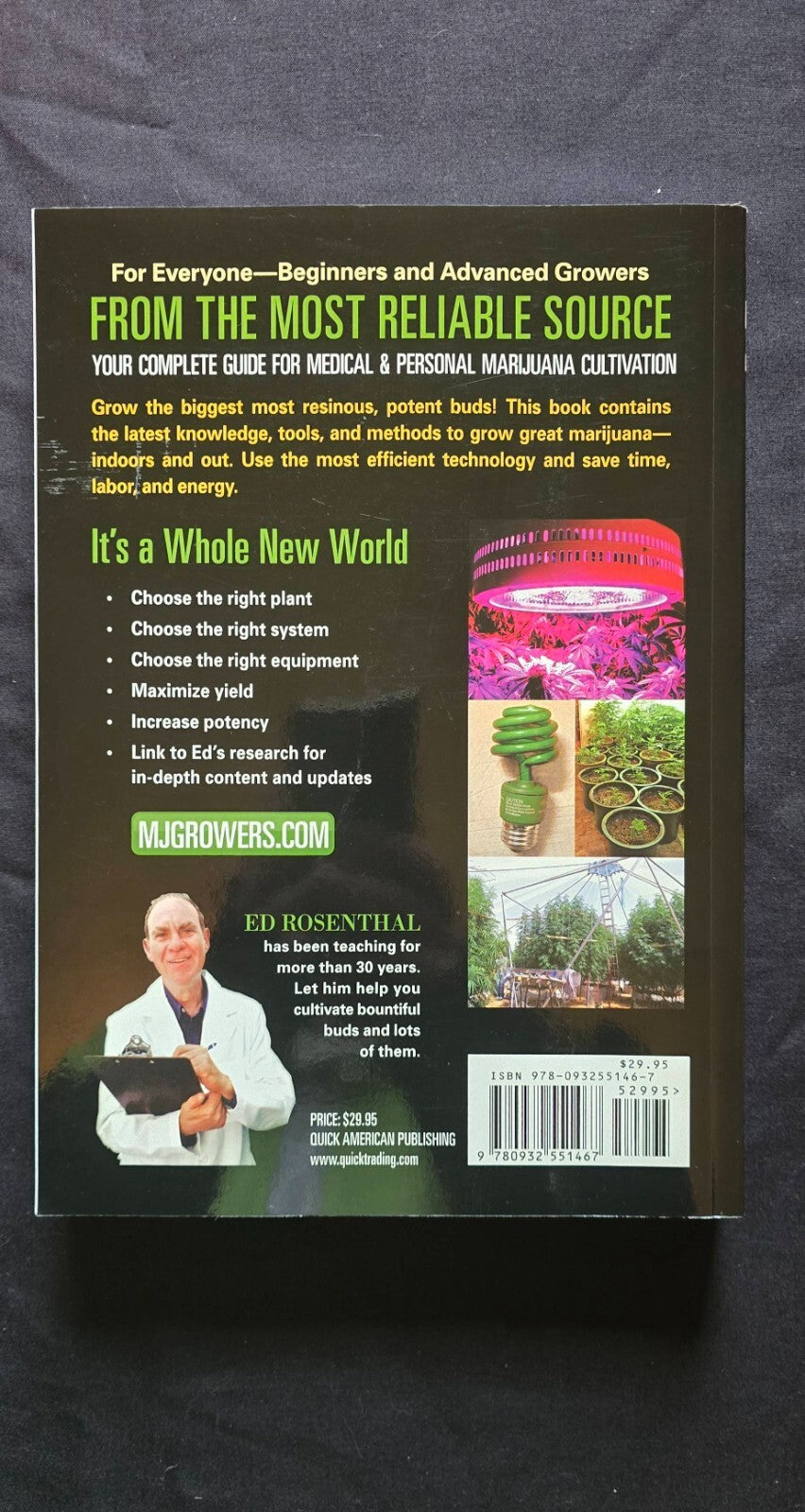 Marijuana Grower's Handbook by Ed Rosenthal (2010, 4th Print, Signed) JD