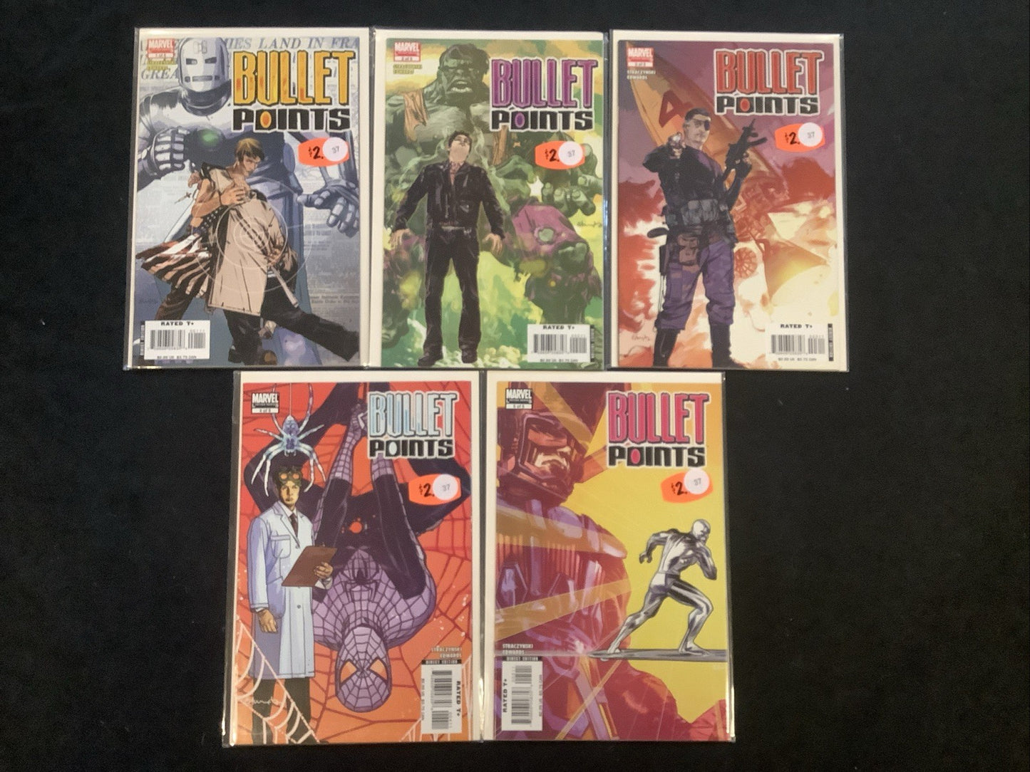 Bullet Points #1-5 Complete Comic Set, Marvel Comics, Straczynski/Edwards, 2007