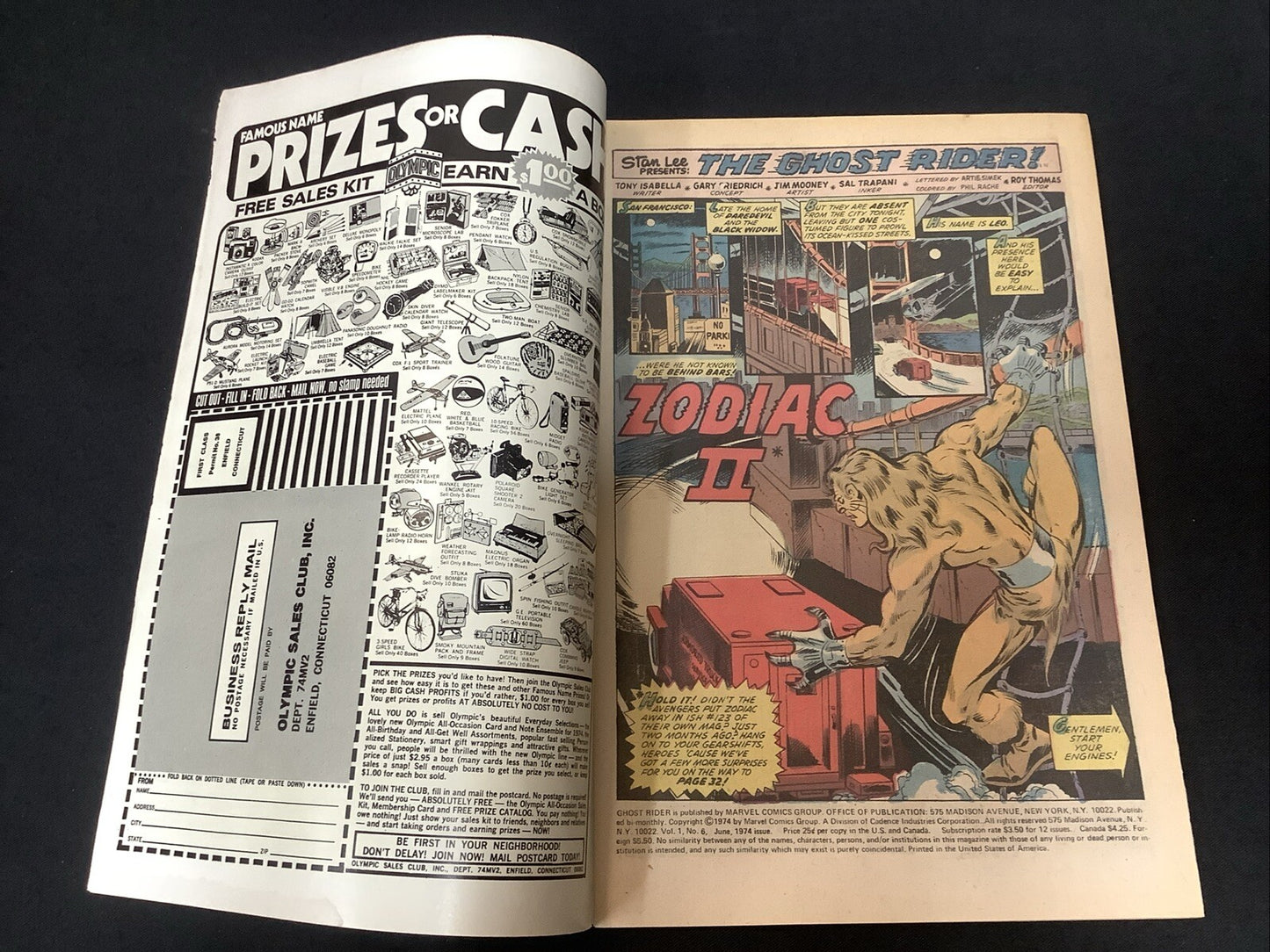 Ghost Rider #6 (Marvel Comics June 1974) VF- (7.5) Jim Mooney, John Romita Sr.