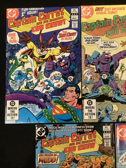 Captain Carrot and His Amazing Zoo Crew #1-5 Comic Lot, DC Comics, 1982