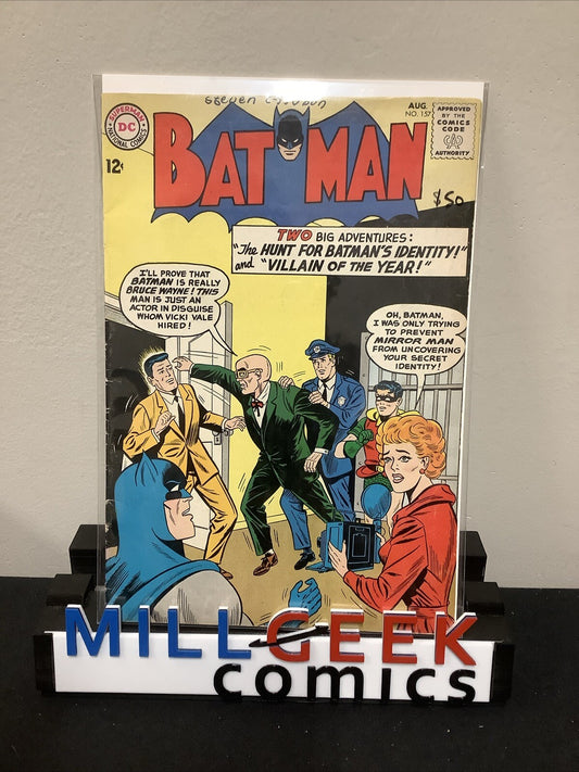 Batman #157 (DC Comics August 1963) G/VG (3.0) “The Villain Of the Year”