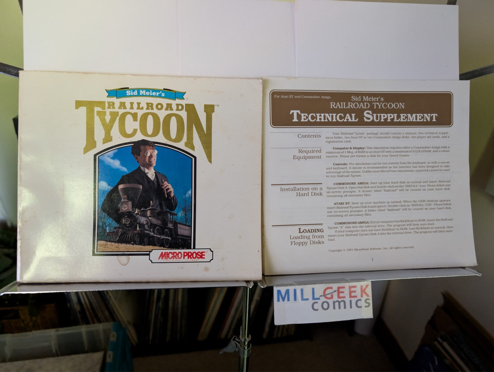 Railroad Tycoon: Player Aid Cards / Manuals (Amiga) -JD