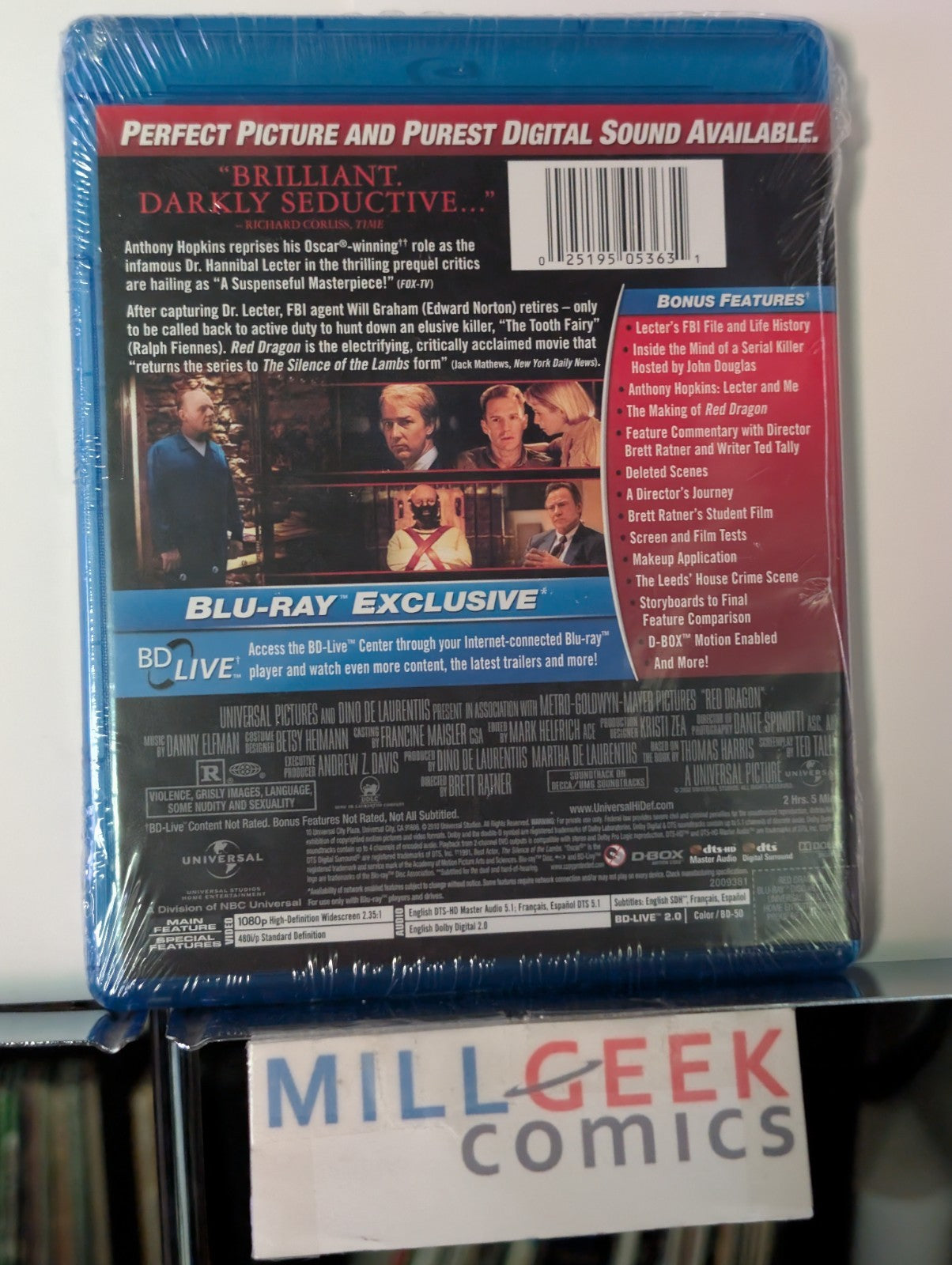 Red Dragon - Anthony Hopkins & Edward Norton (Blu-ray) -JD