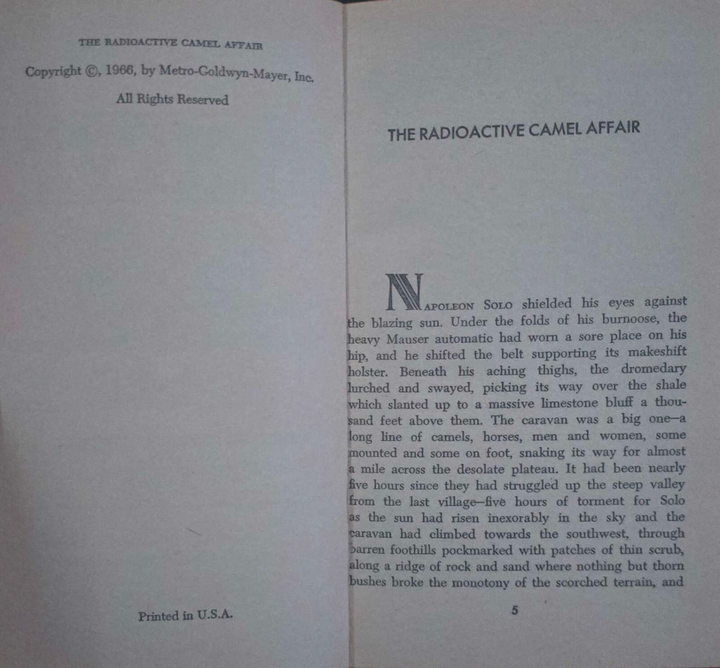 The Man from U.N.C.L.E - Book 7 - The Radioactive Camel Affair (1st ED PB 1966)