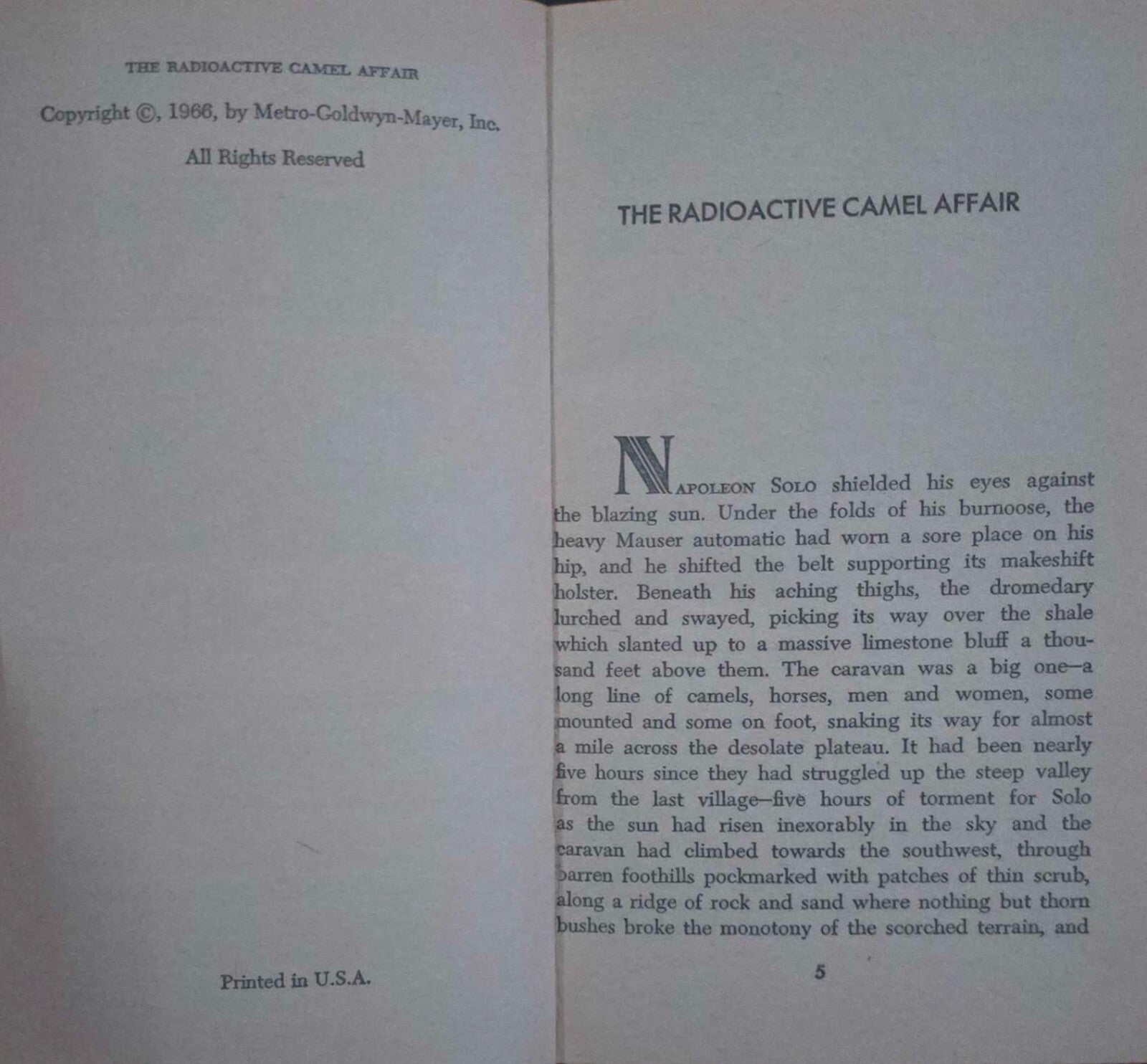 The Man from U.N.C.L.E - Book 7 - The Radioactive Camel Affair (1st ED PB 1966)